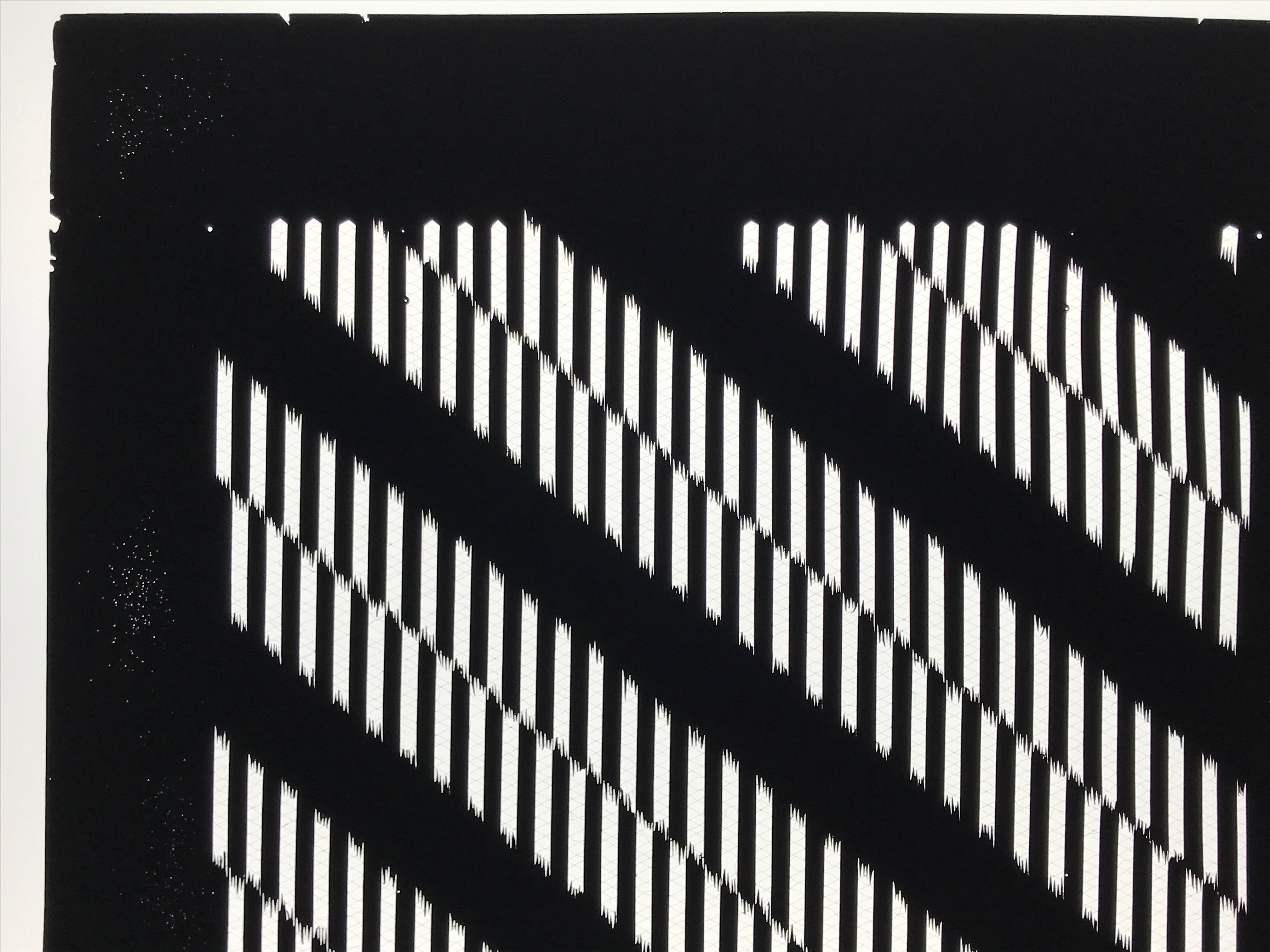 Antique Japanese Katagami Kimono Paper Stencil Katazome Vertical Lines 4Y669