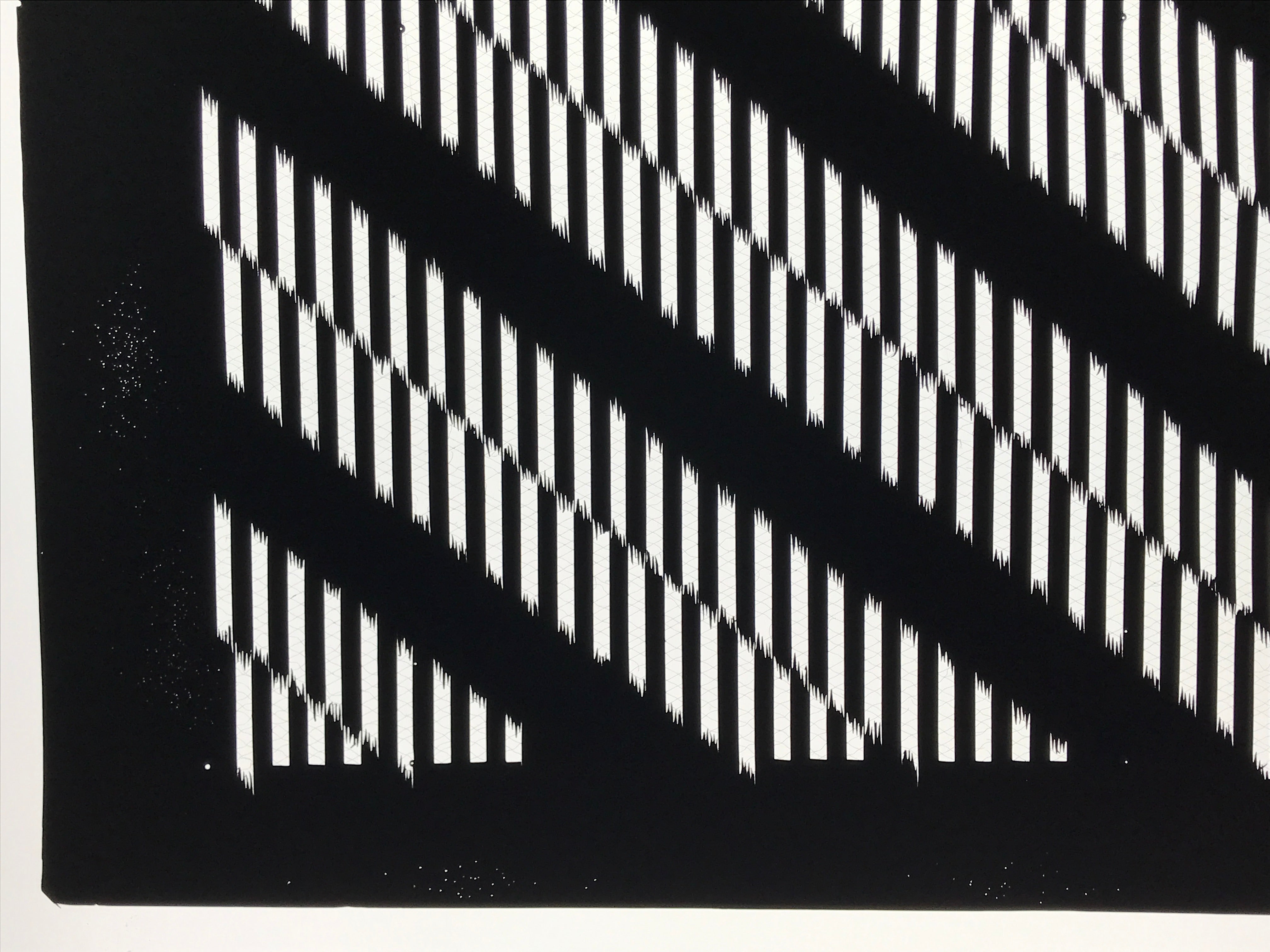 Antique Japanese Katagami Kimono Paper Stencil Katazome Vertical Lines 4Y669