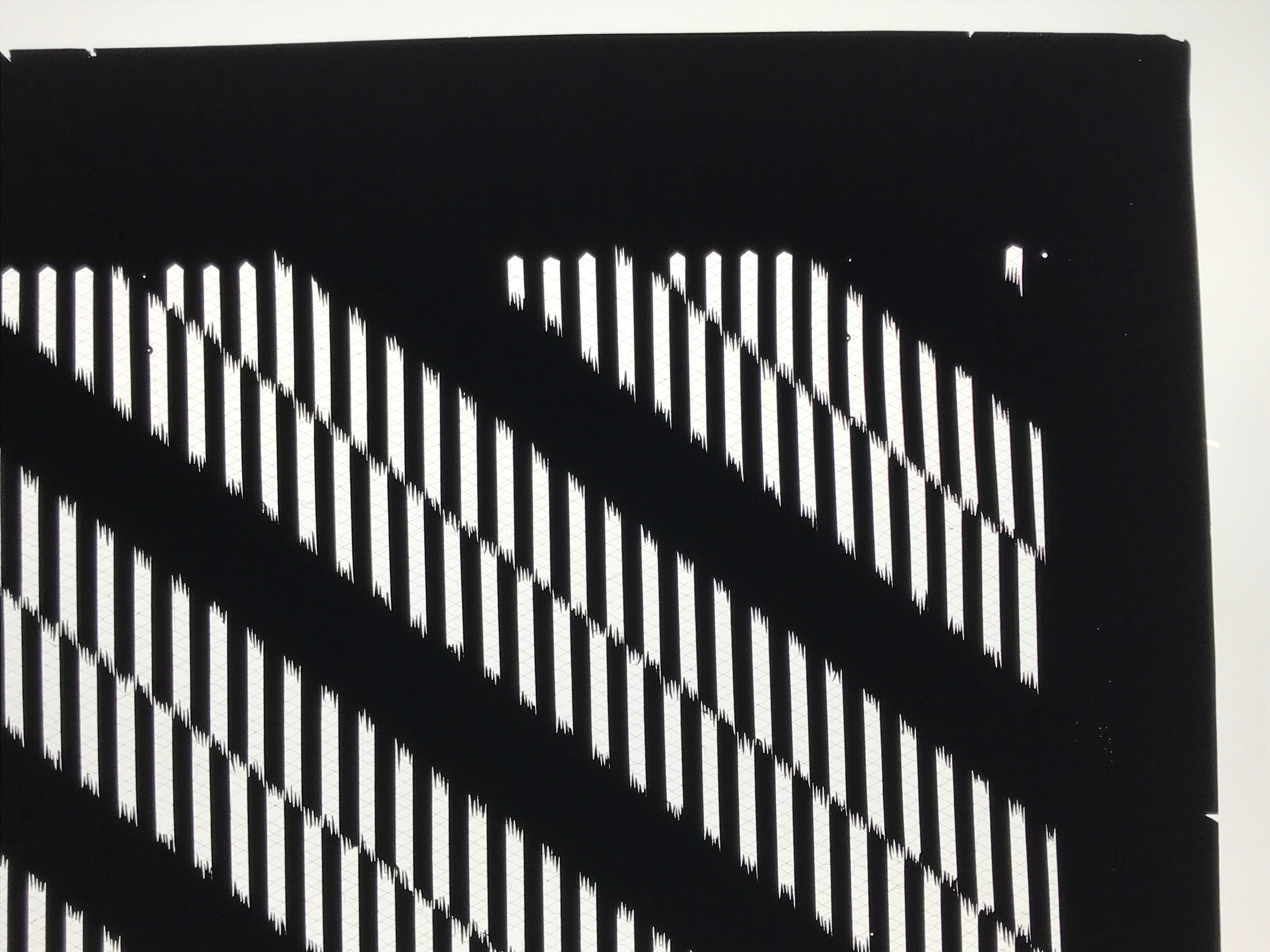 Antique Japanese Katagami Kimono Paper Stencil Katazome Vertical Lines 4Y669