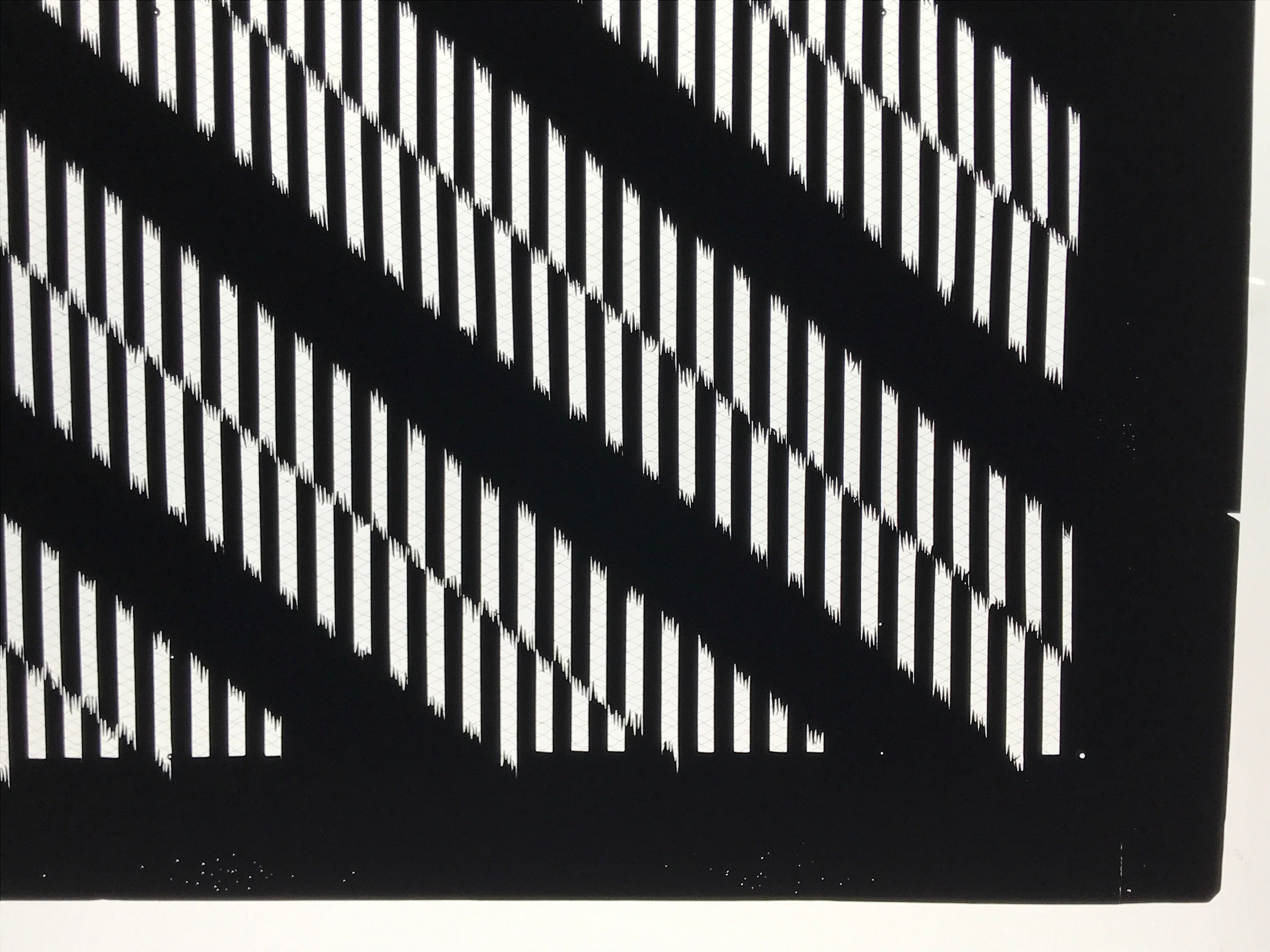 Antique Japanese Katagami Kimono Paper Stencil Katazome Vertical Lines 4Y669