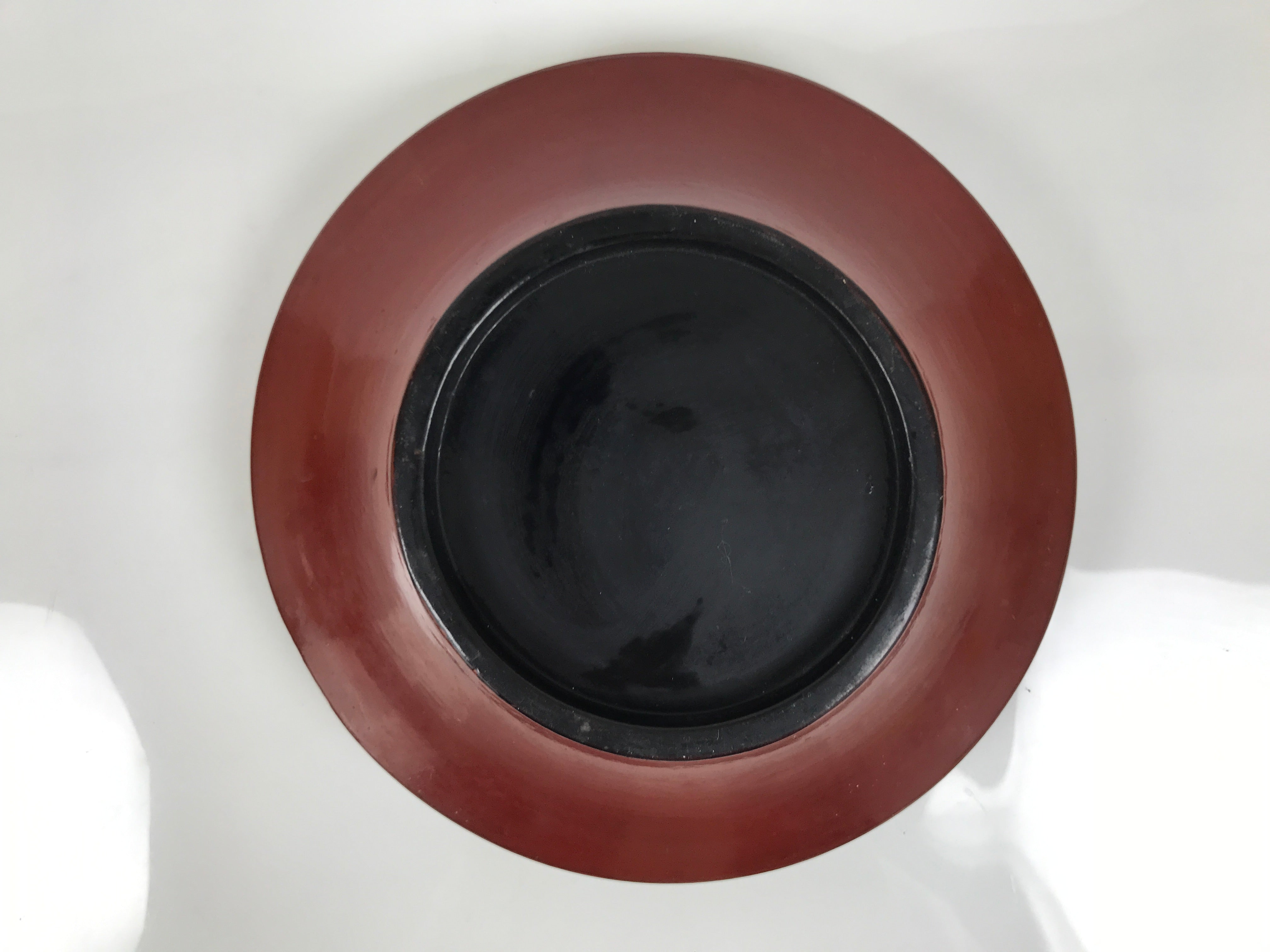 Antique Japanese Lacquer Wood Lidded Large Bowl Makie Gold Red Plum Crane L611