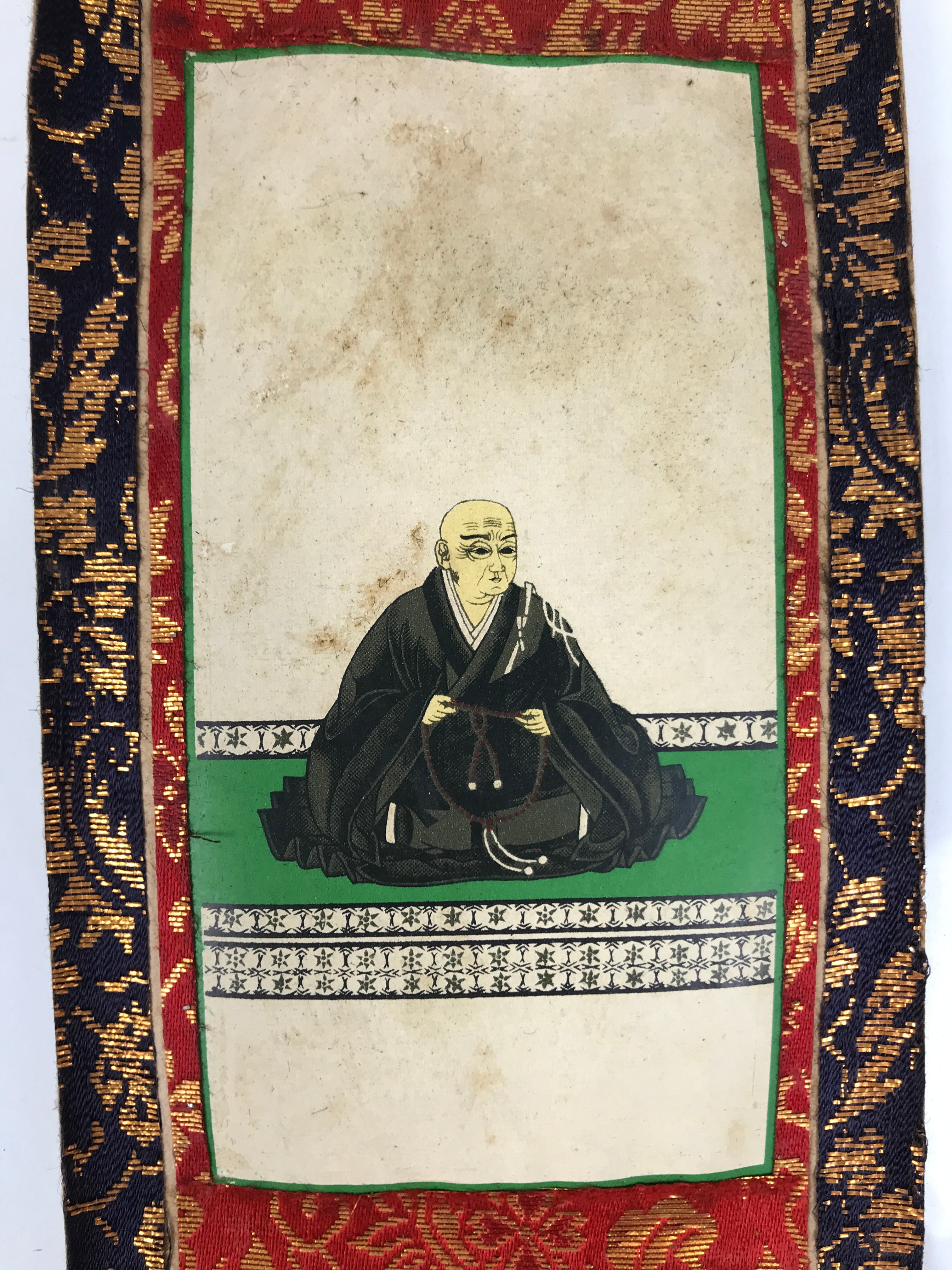 Buddhist Altar Fitting Scroll Vtg Rennyo Jodo Shinshu Kakejiku Wakigake BA872