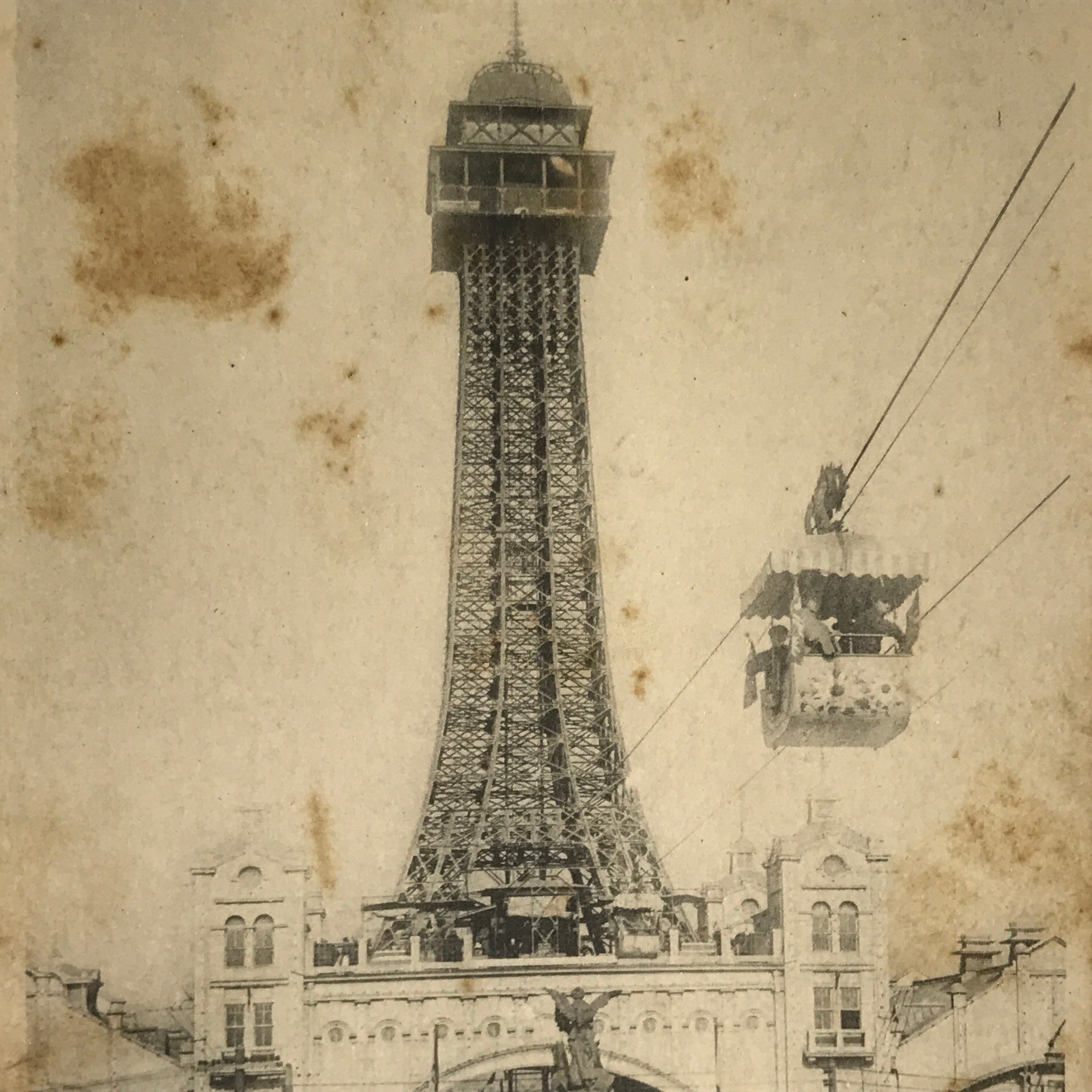 Japanese BW Postcard Osaka Shinsekai Tsutenkaku C1920 Taisho Photography PC188