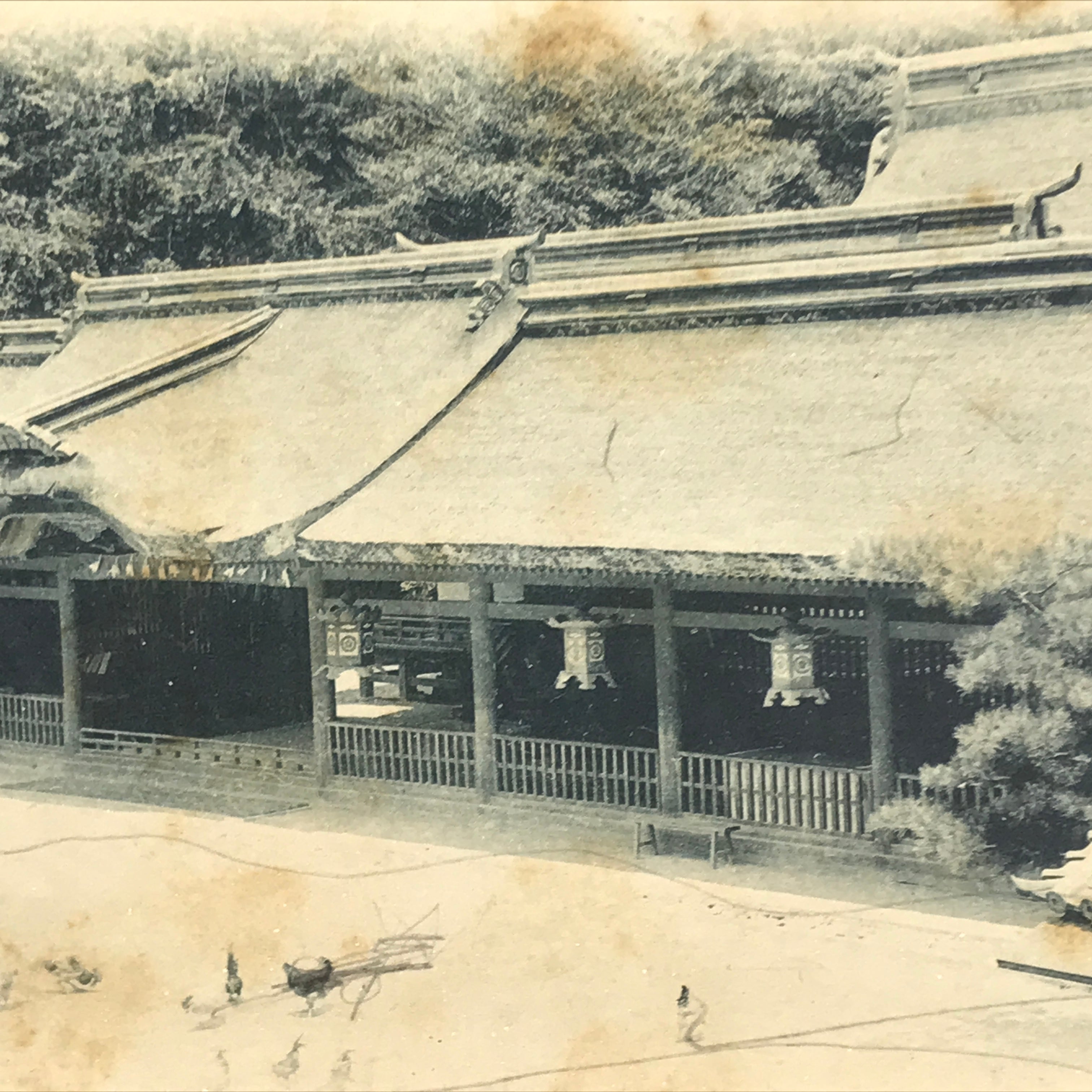 Japanese BW Postcard Owari Tsushima Front Building C1920 Showa Photography PC173