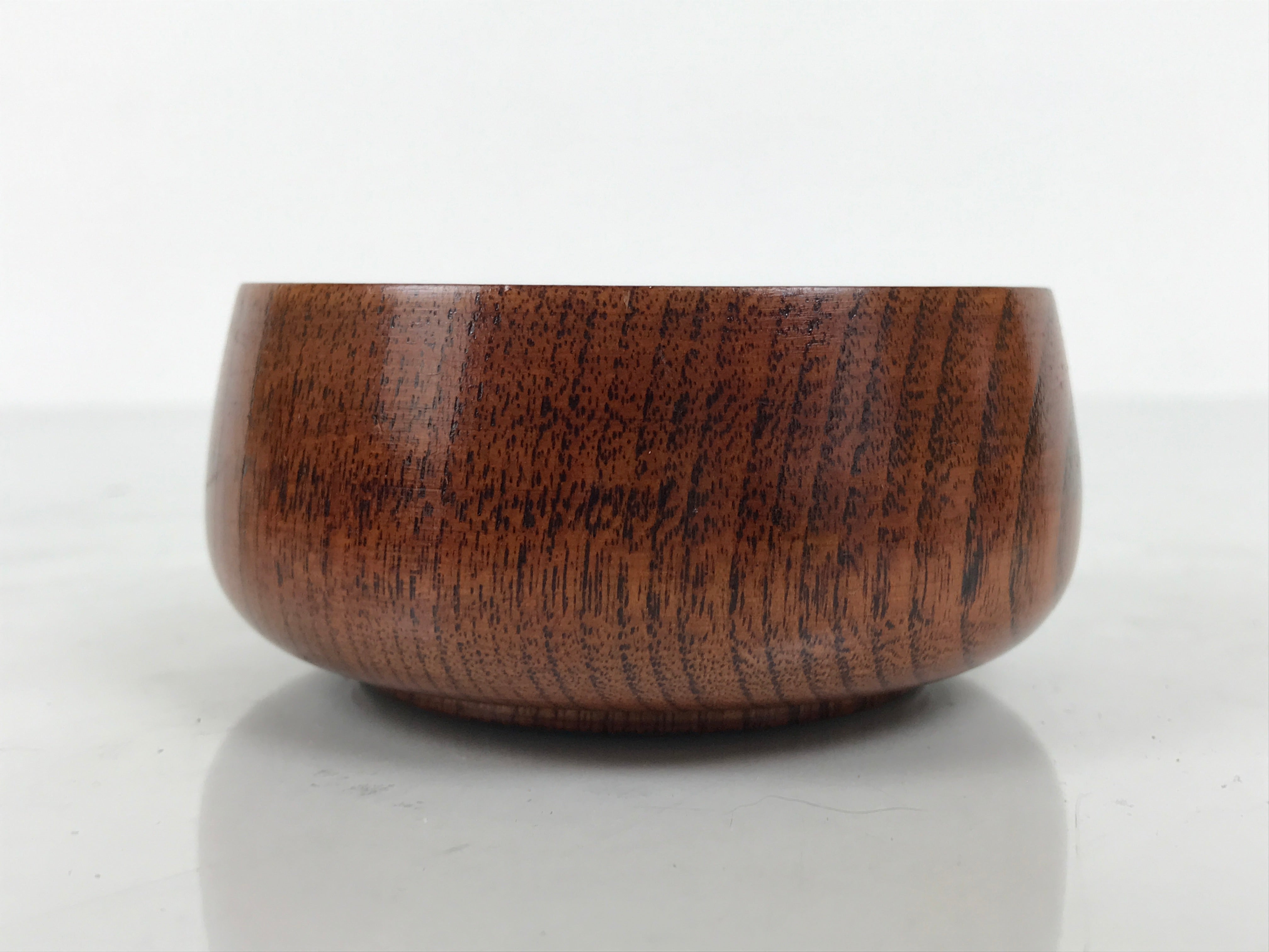 Japanese Brushed Lacquer Wooden Sake Snack Cup Vtg Kobachi Bowl Brown L600