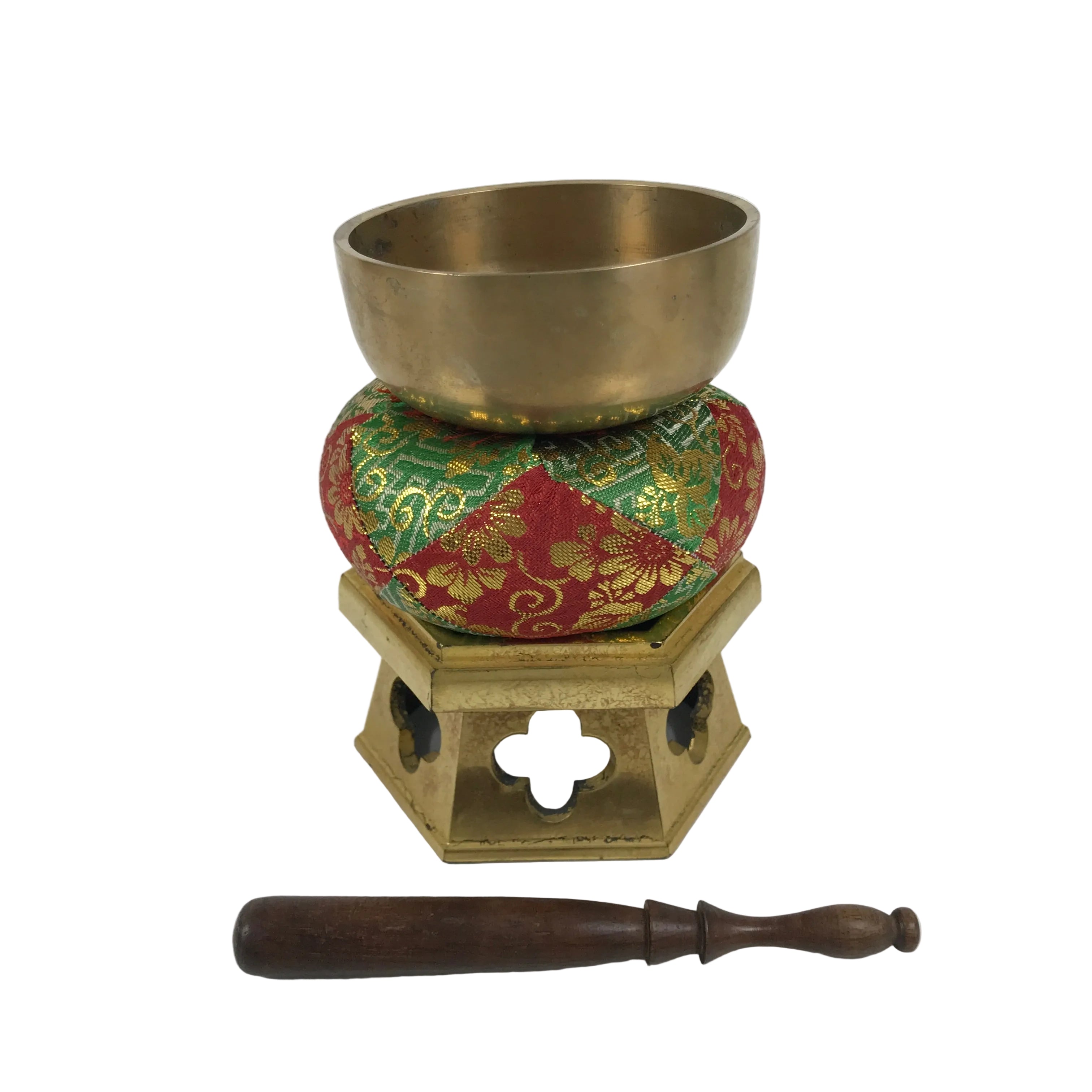 Japanese Buddhist Altar Fitting Brass Orin Bell Singing Bowl Resin Stand BA904