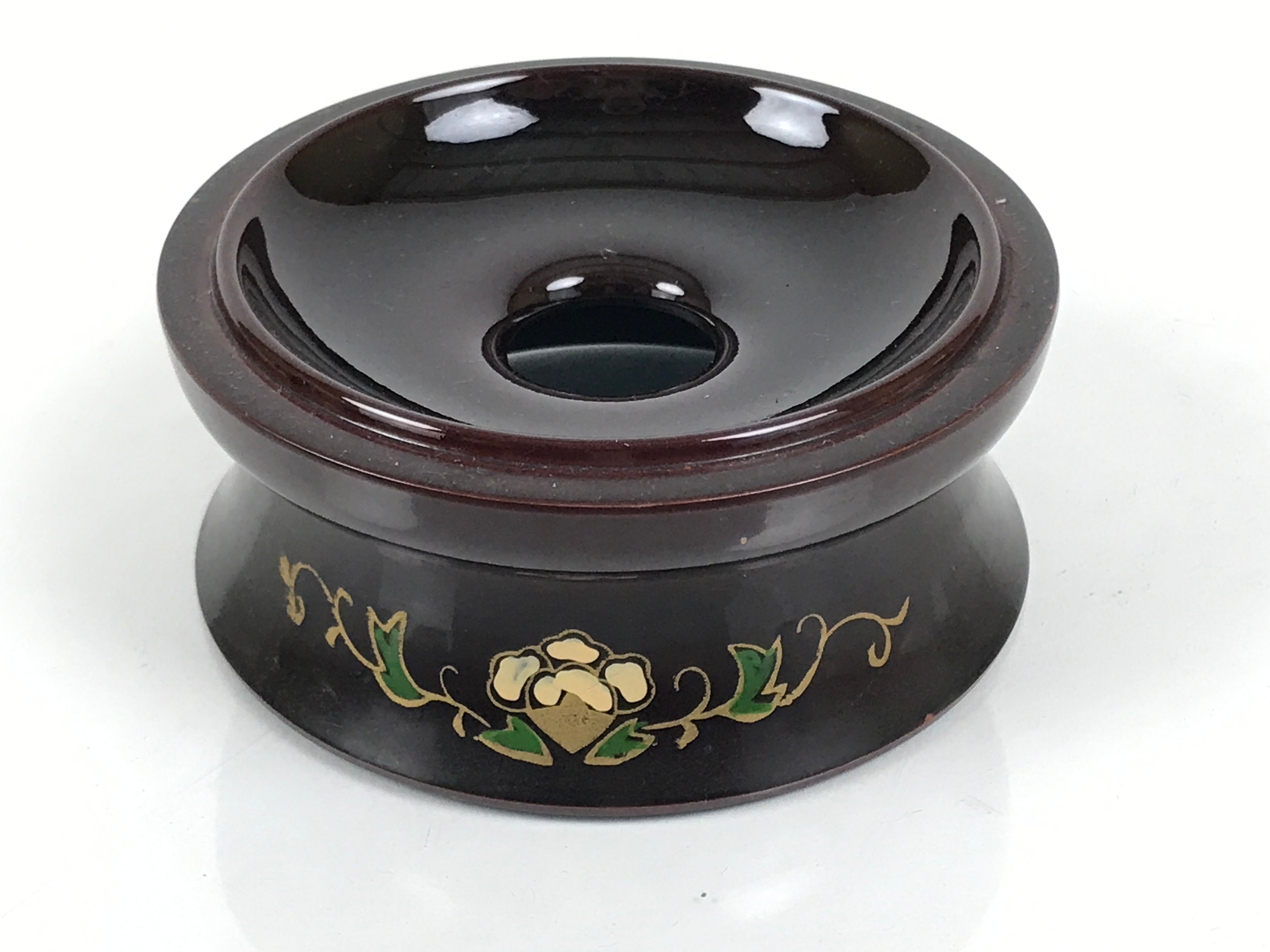 Japanese Buddhist Altar Fitting Bronze Orin Bell Singing Bowl Resin Stand BA905