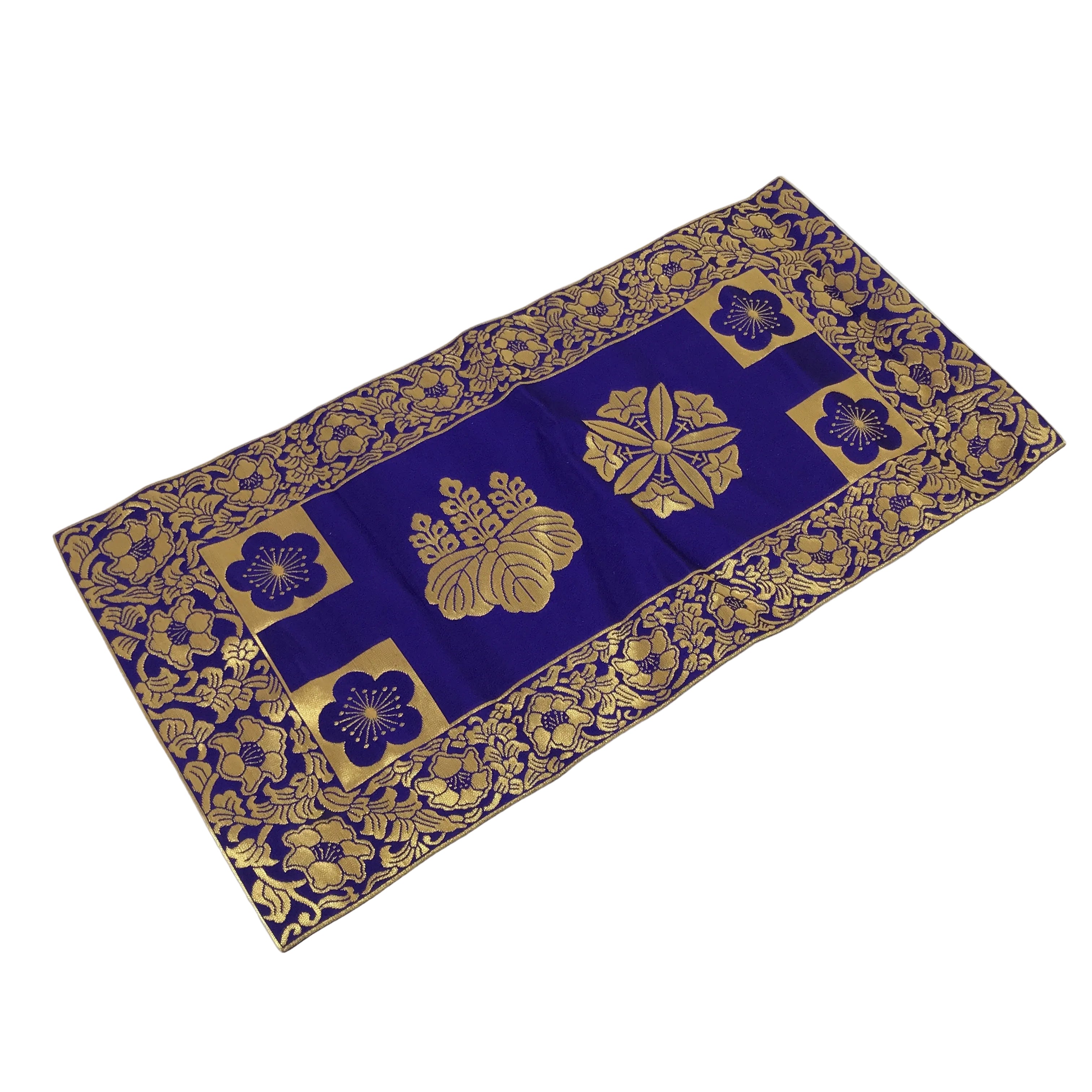 Japanese Buddhist Altar Table Silk Cloth Uchishiki Rectangle Kyozukue Mon BA884