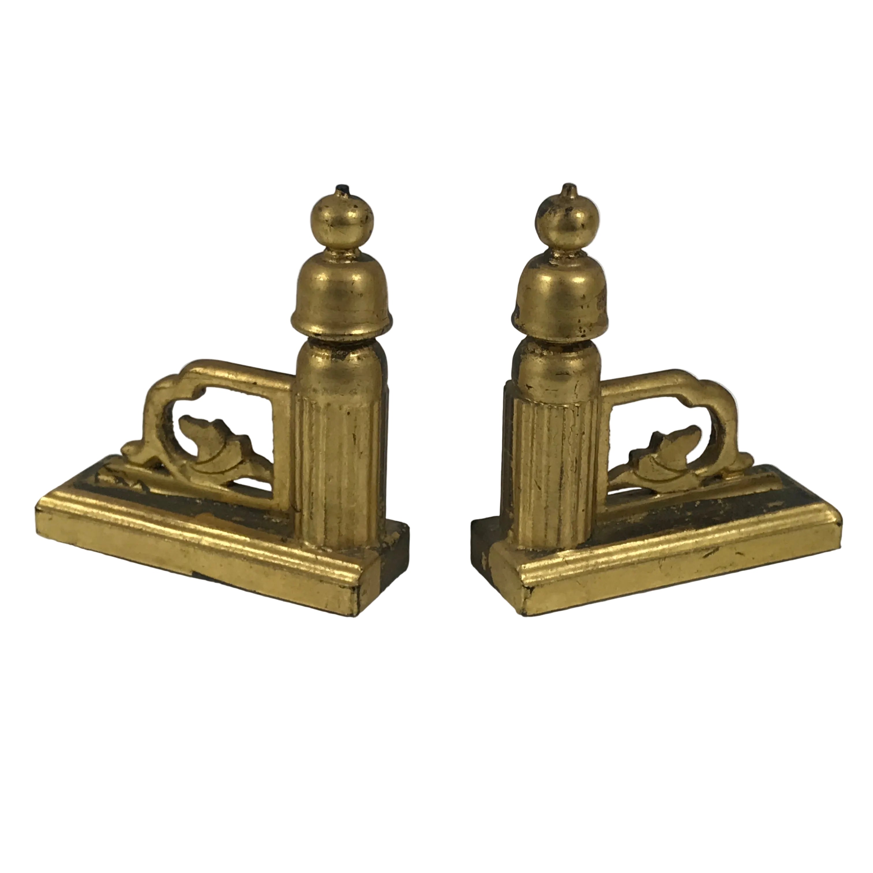 Japanese Buddhist Altar Wooden Kouran Railing Decorative Part Vtg 2pc Gold BP35