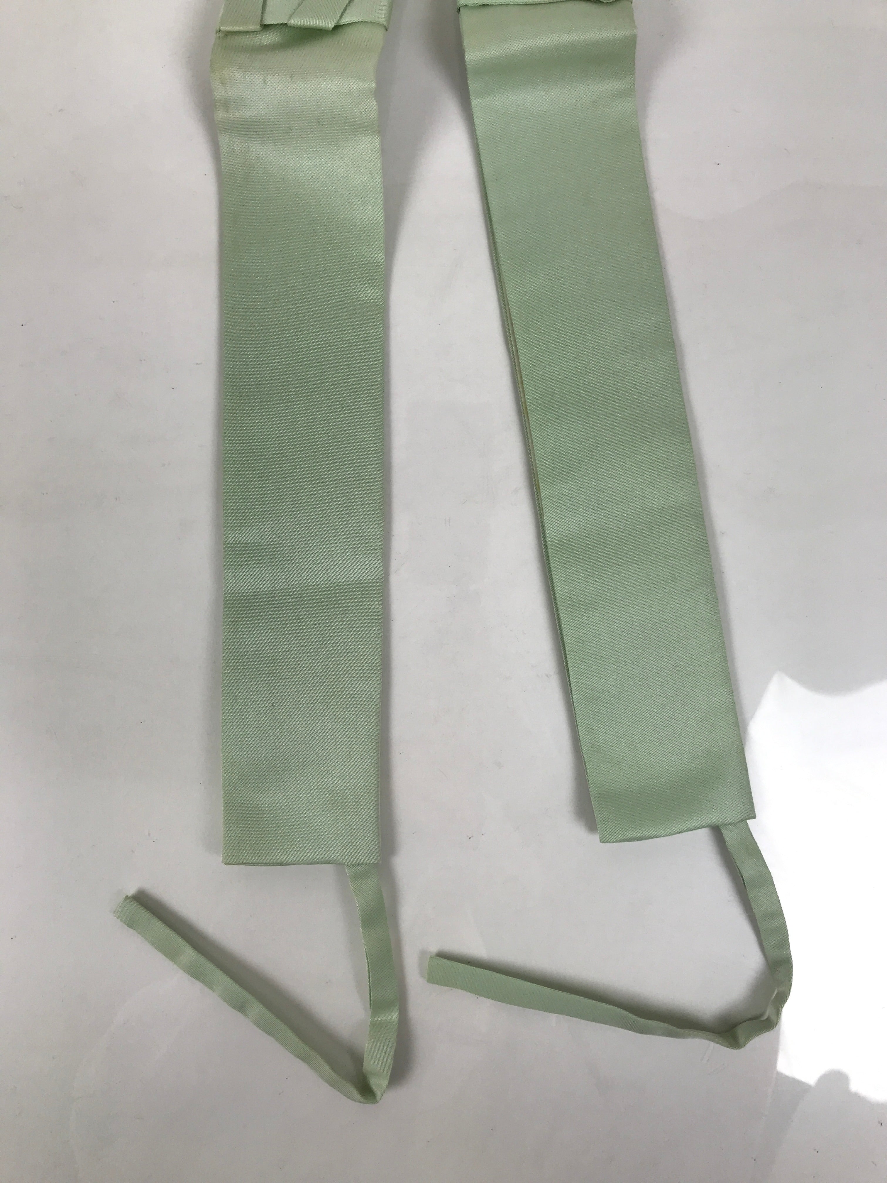 Japanese Buddhist Costume Surplice Sash Vtg Kataginu Wagesa Green White BA913