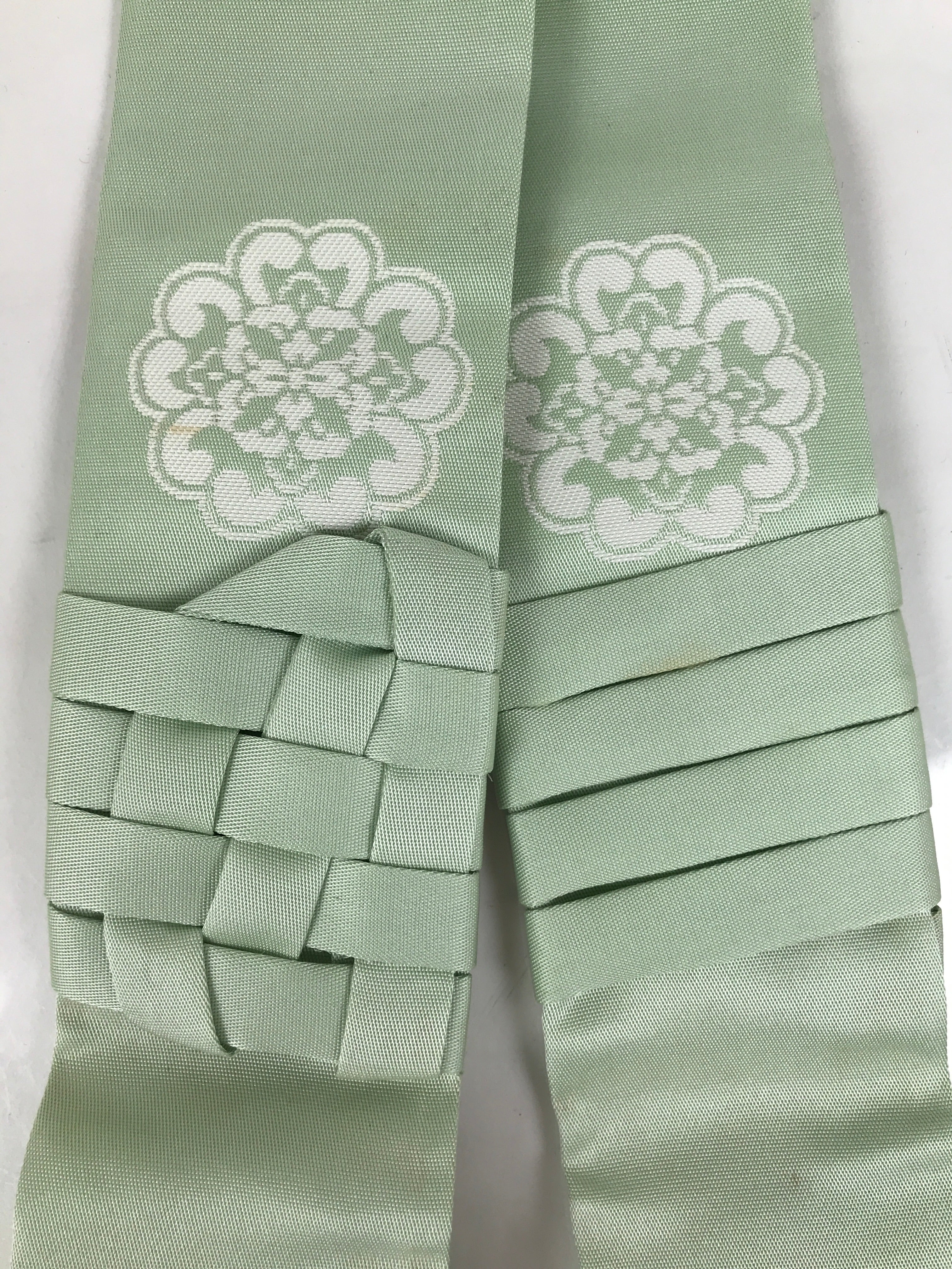 Japanese Buddhist Costume Surplice Sash Vtg Kataginu Wagesa Green White BA913