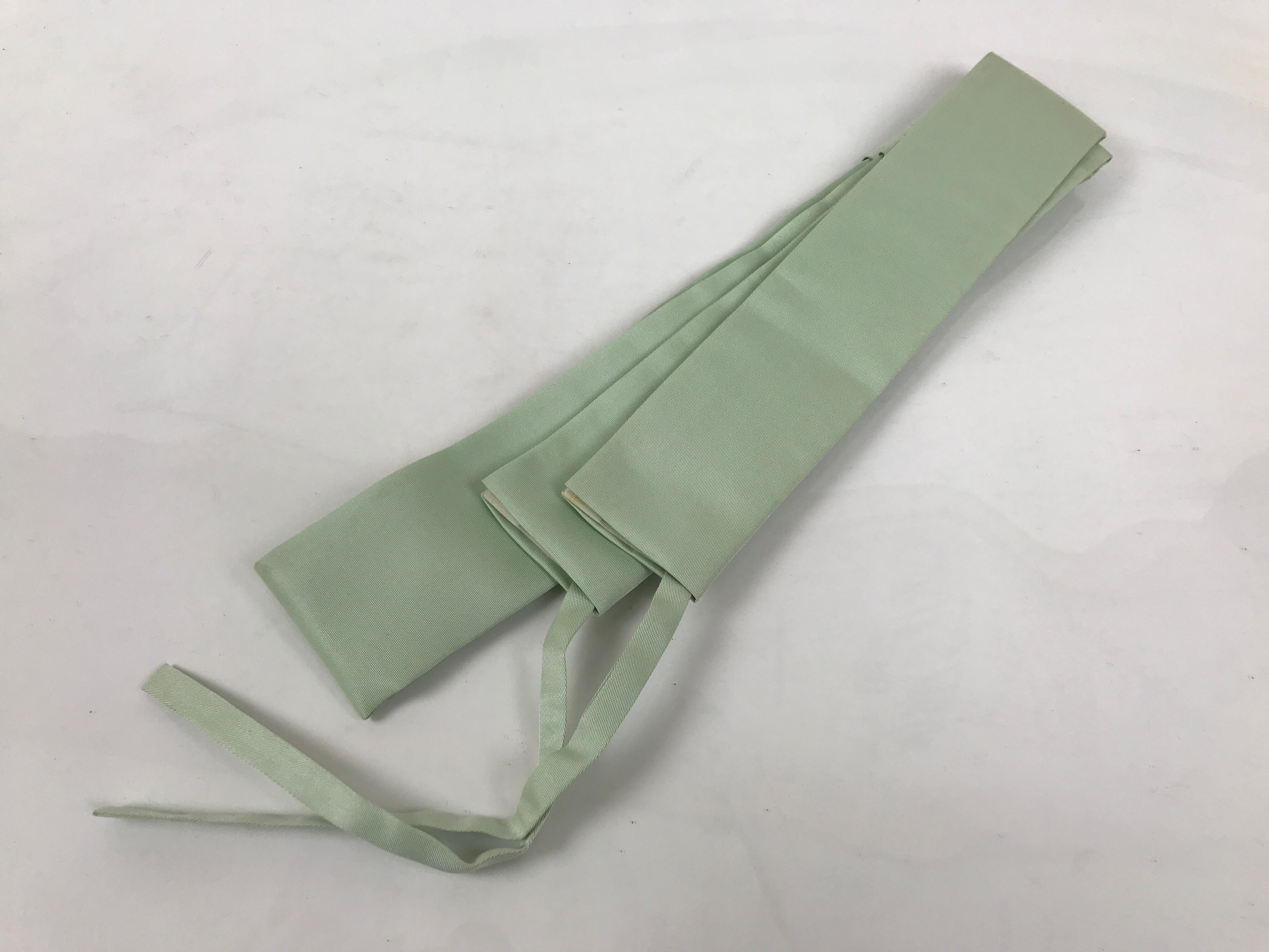 Japanese Buddhist Costume Surplice Sash Vtg Kataginu Wagesa Green White BA913