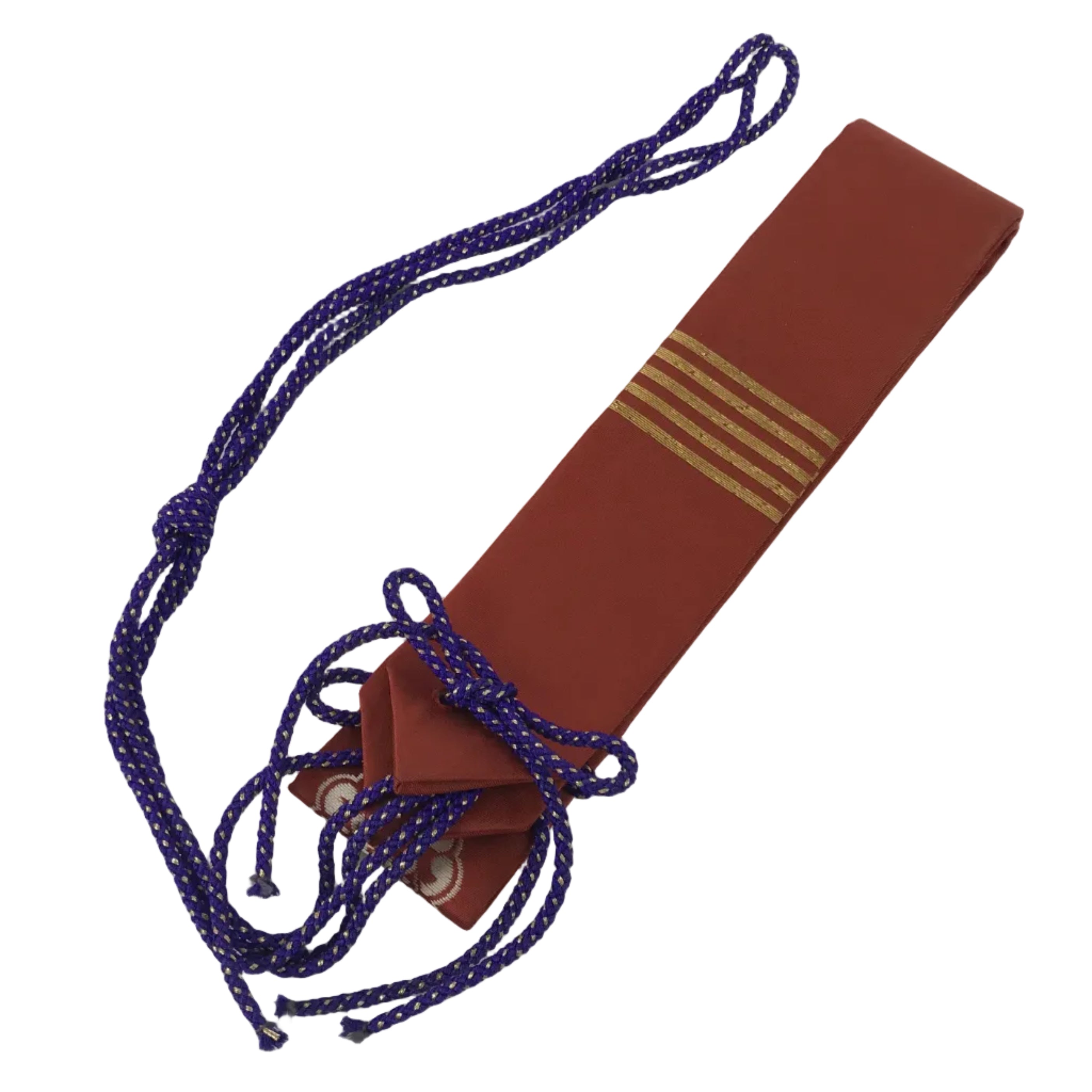 Japanese Buddhist Costume Surplice Sash Vtg Kataginu Wagesa Red White BA912