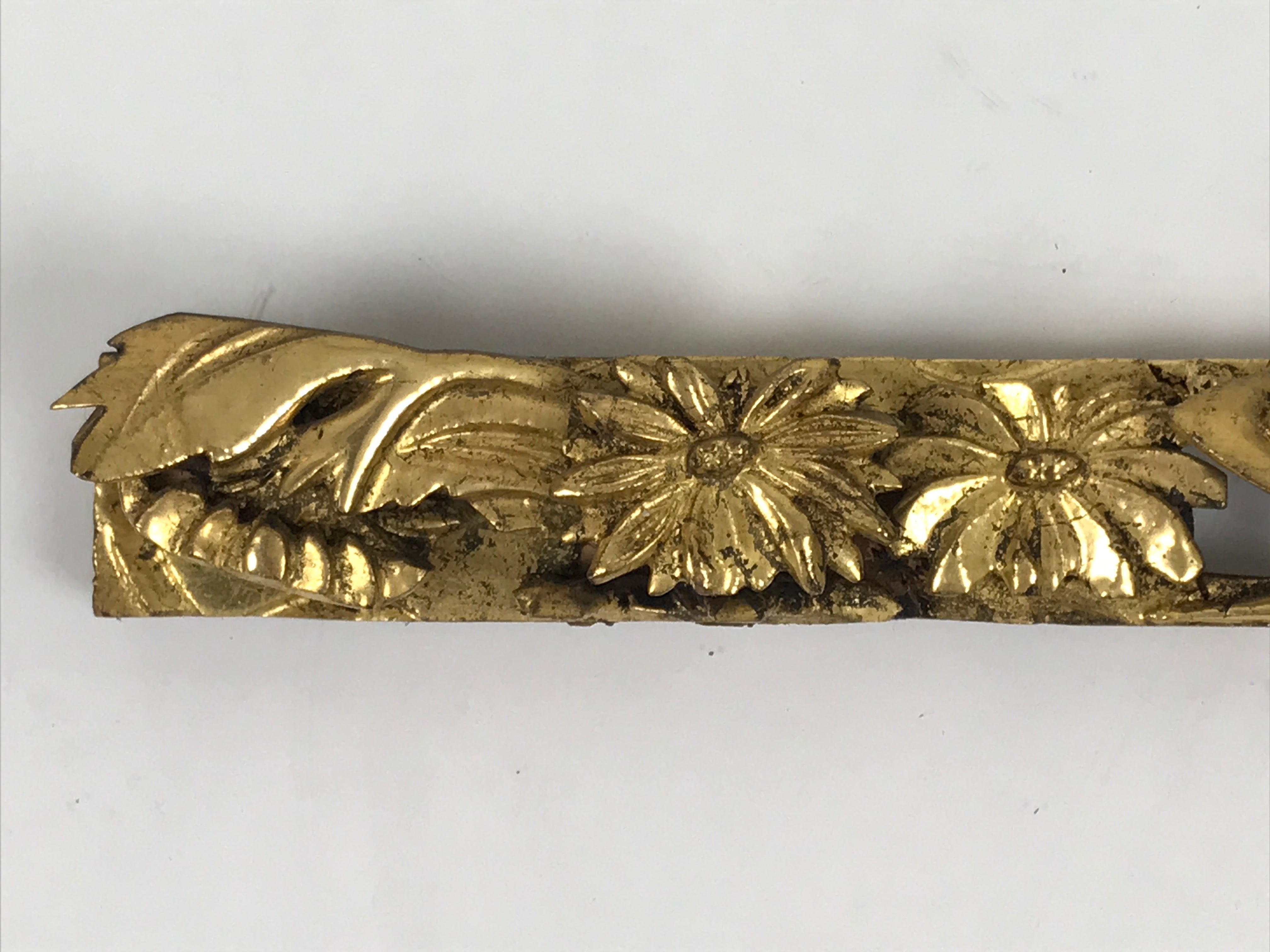 Japanese Buddhist Maejoku Altar Table Lacquer Wood Spare Part Gold Floral BP33