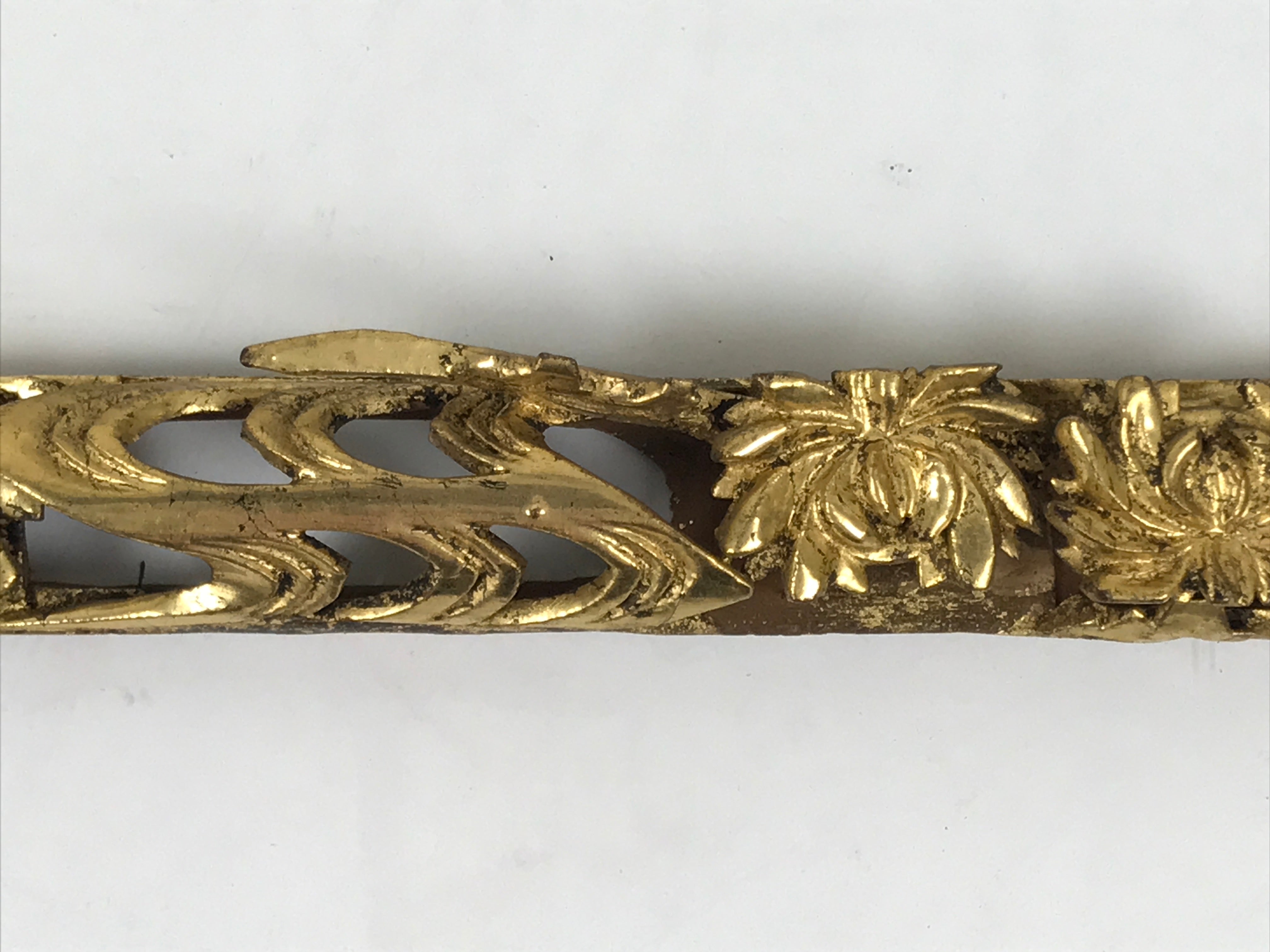 Japanese Buddhist Maejoku Altar Table Lacquer Wood Spare Part Gold Floral BP33