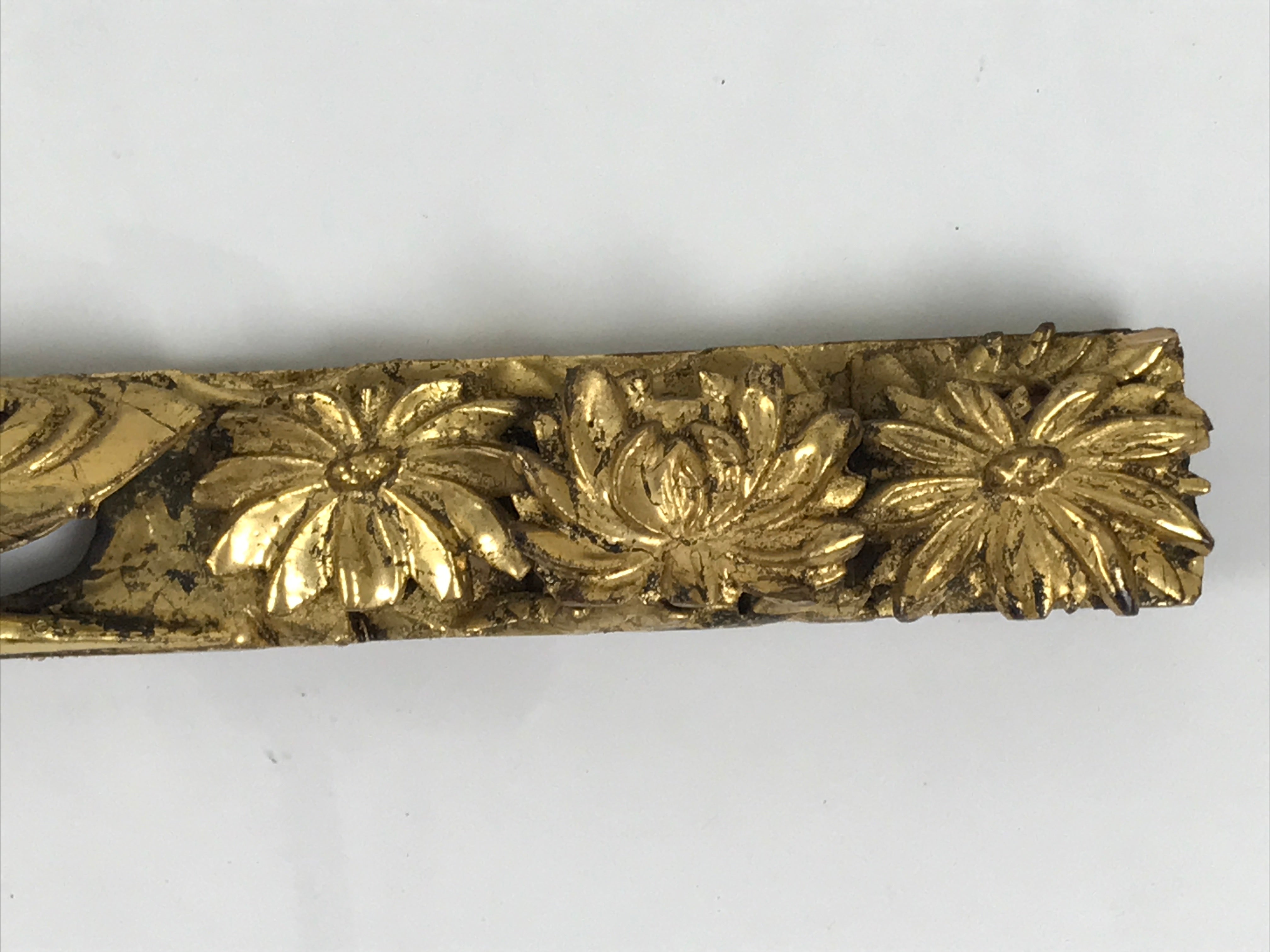 Japanese Buddhist Maejoku Altar Table Lacquer Wood Spare Part Gold Floral BP33