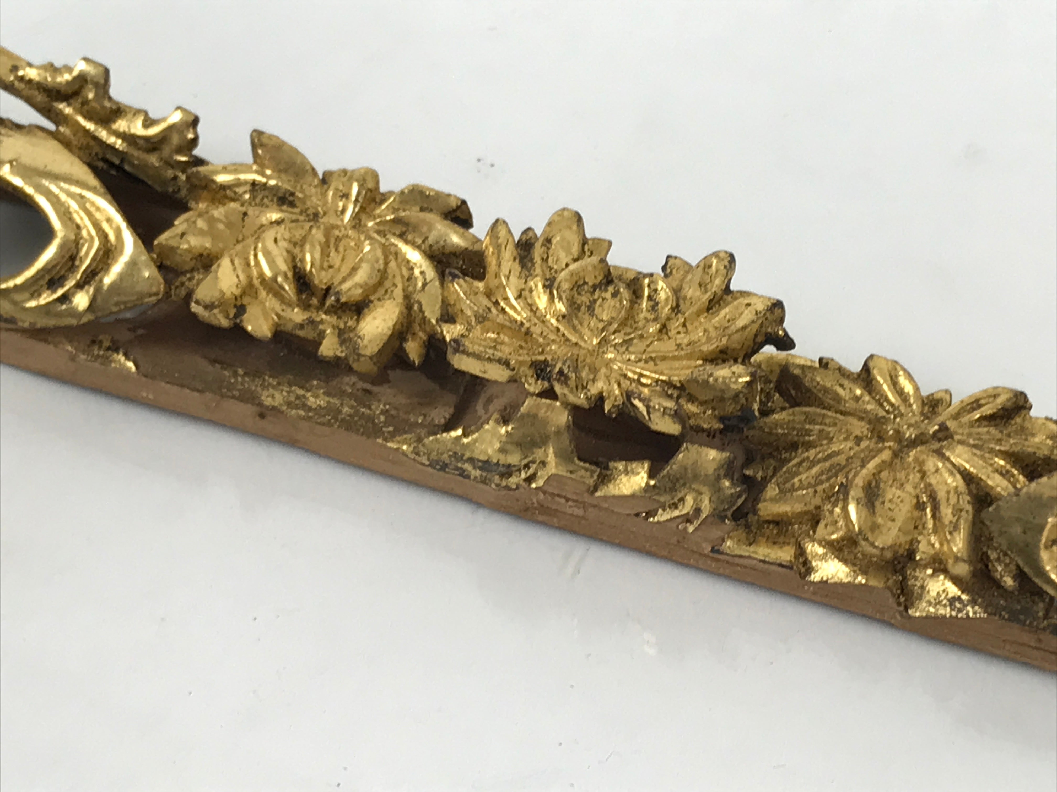 Japanese Buddhist Maejoku Altar Table Lacquer Wood Spare Part Gold Floral BP33