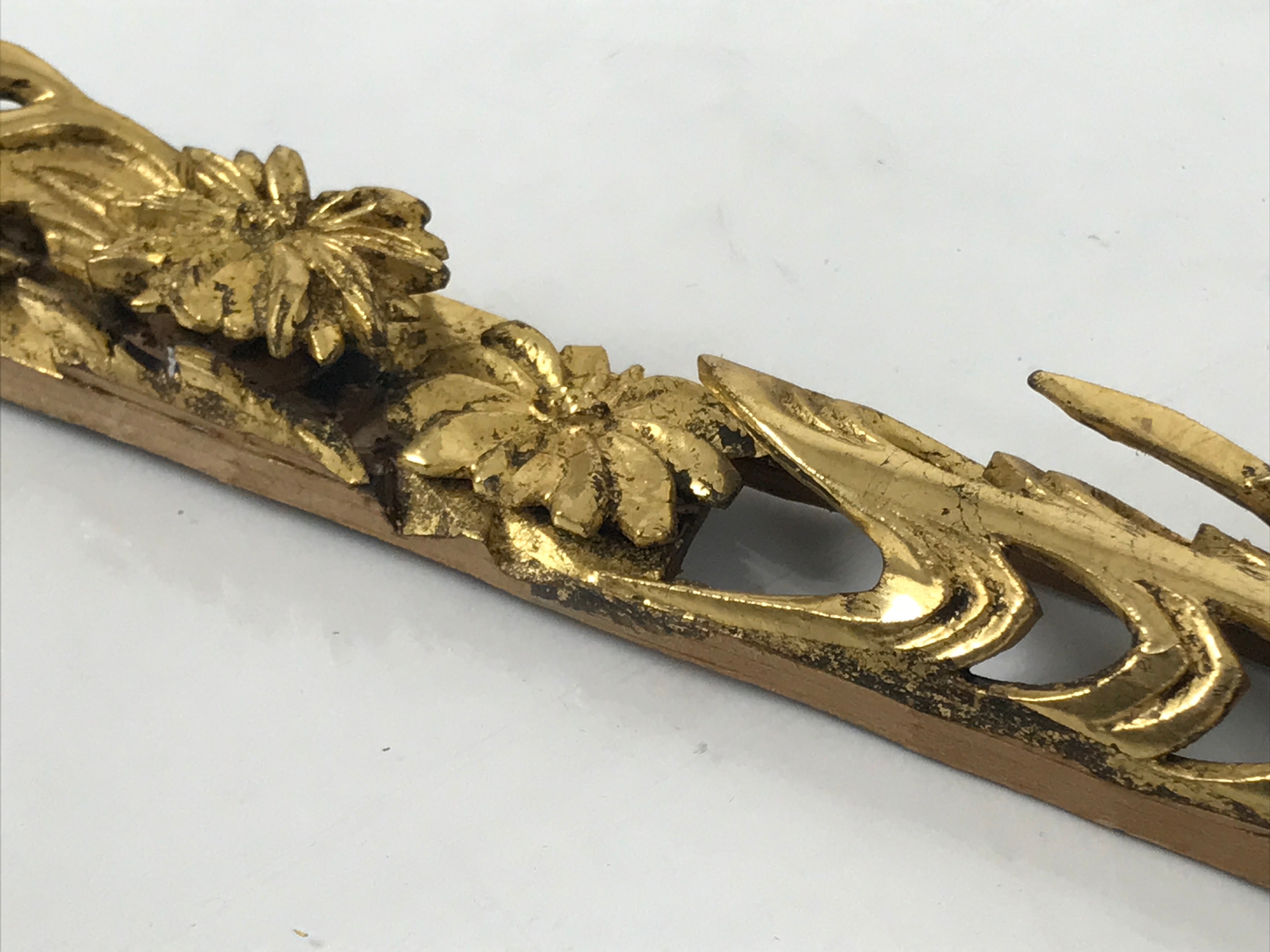 Japanese Buddhist Maejoku Altar Table Lacquer Wood Spare Part Gold Floral BP33