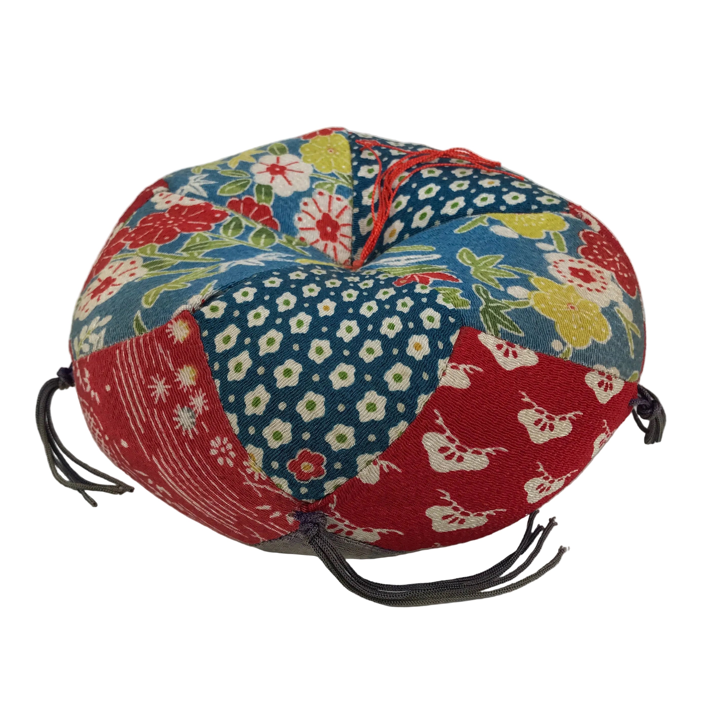 Japanese Buddhist Orin Bell Singing Bowl Fabric Pillow Shochikubai Floral BA889