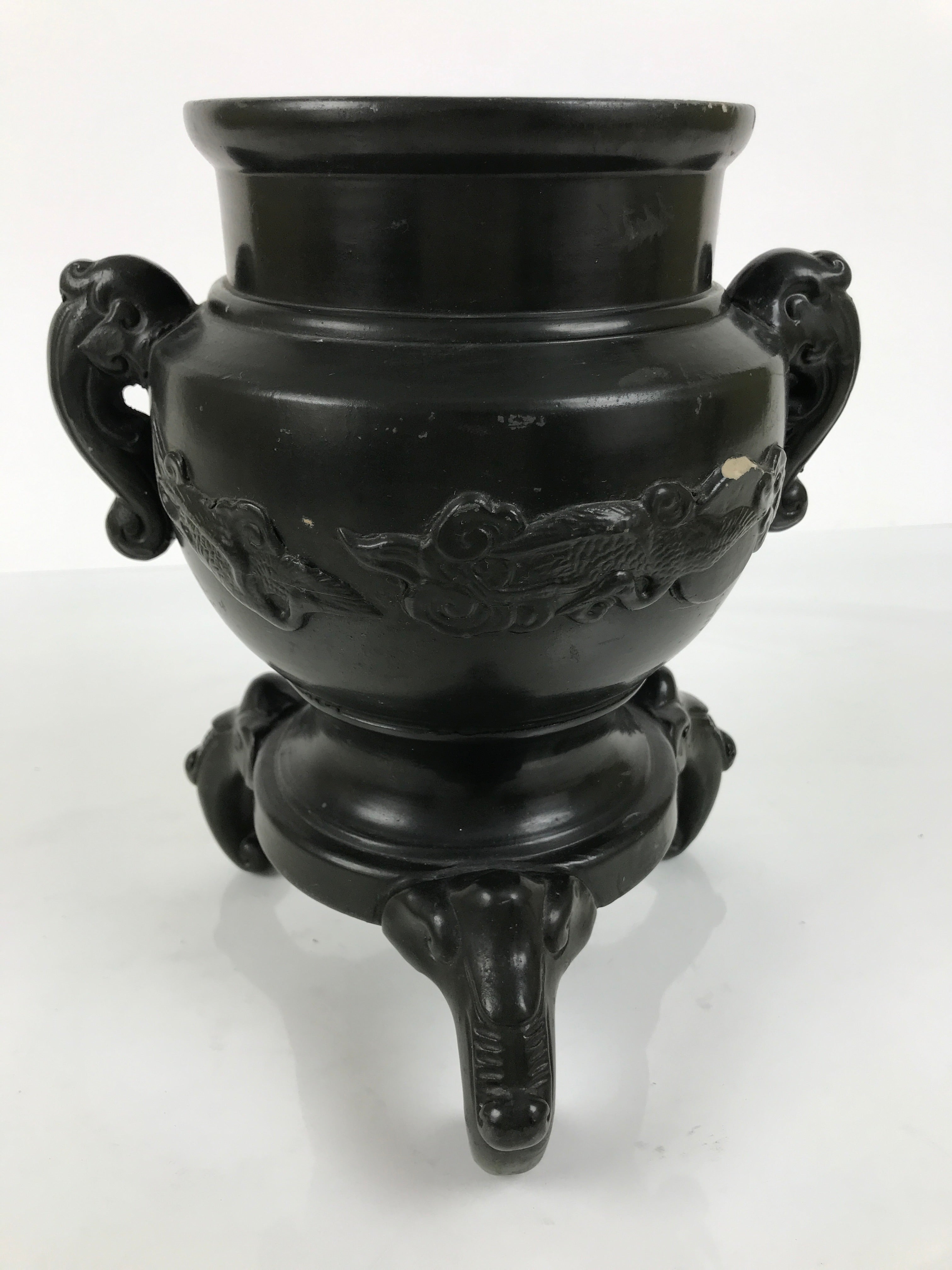 Japanese Ceramic Pottery Usubata Flower Vase Vtg Ikebana Arrangement Kabin UB64