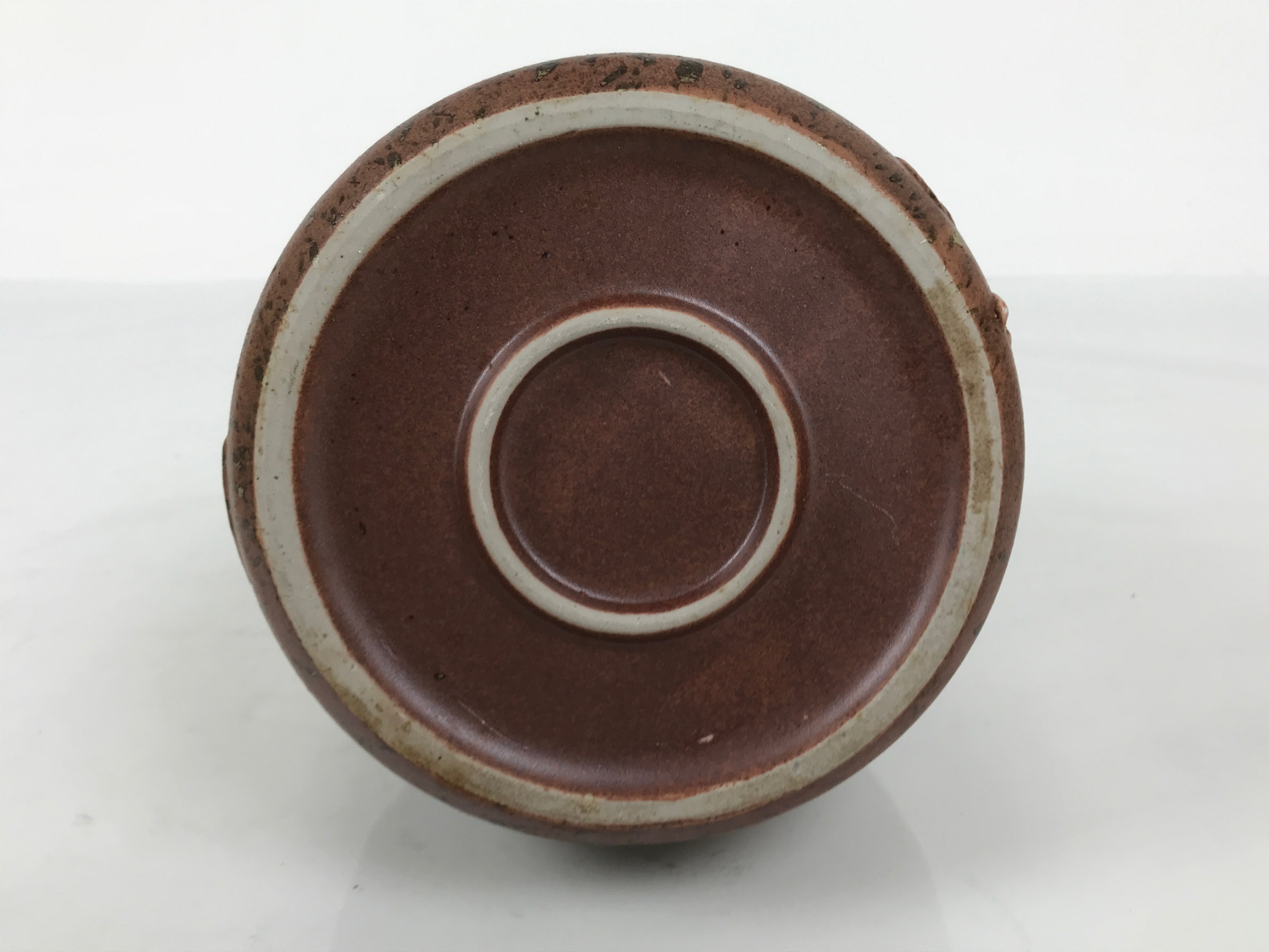 Japanese Ceramic Sake Bottle Empty Tokkuri Vtg Kizakura Brown Crane Neck TS920