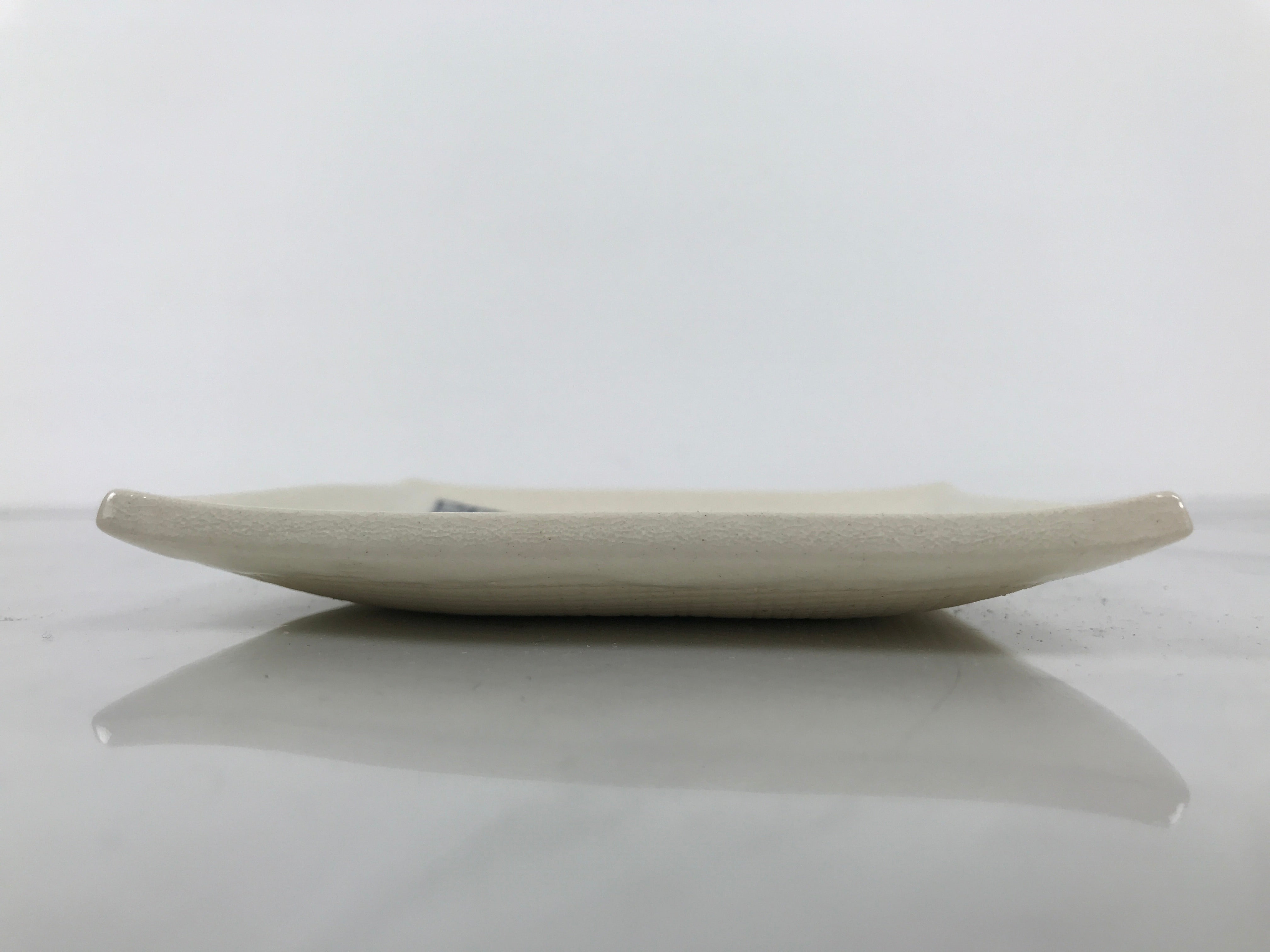Japanese Ceramic Small Plate Kozara Vtg Square Pottery White Plum Blossom Y554