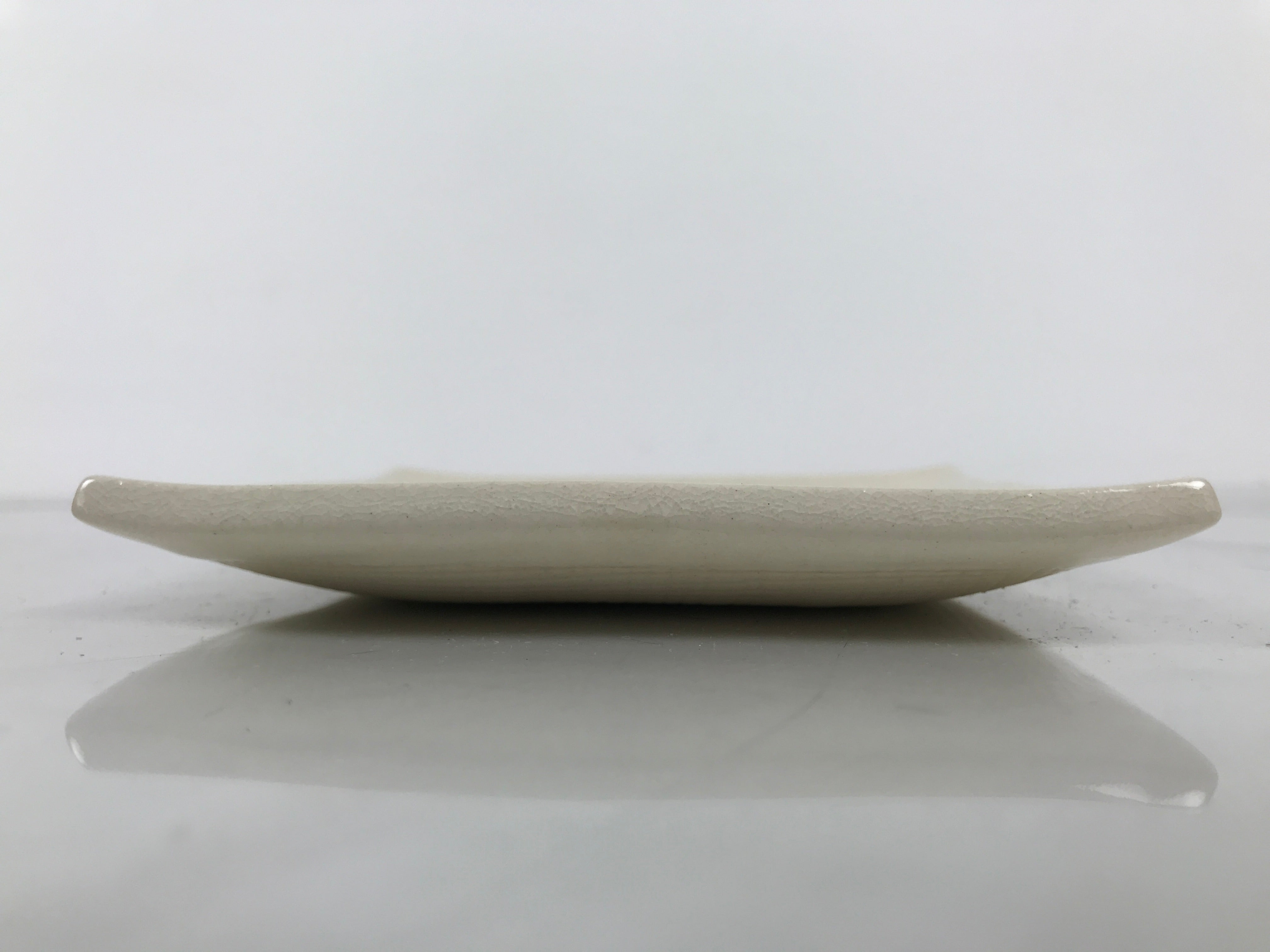 Japanese Ceramic Small Plate Kozara Vtg Square Pottery White Plum Blossom Y554