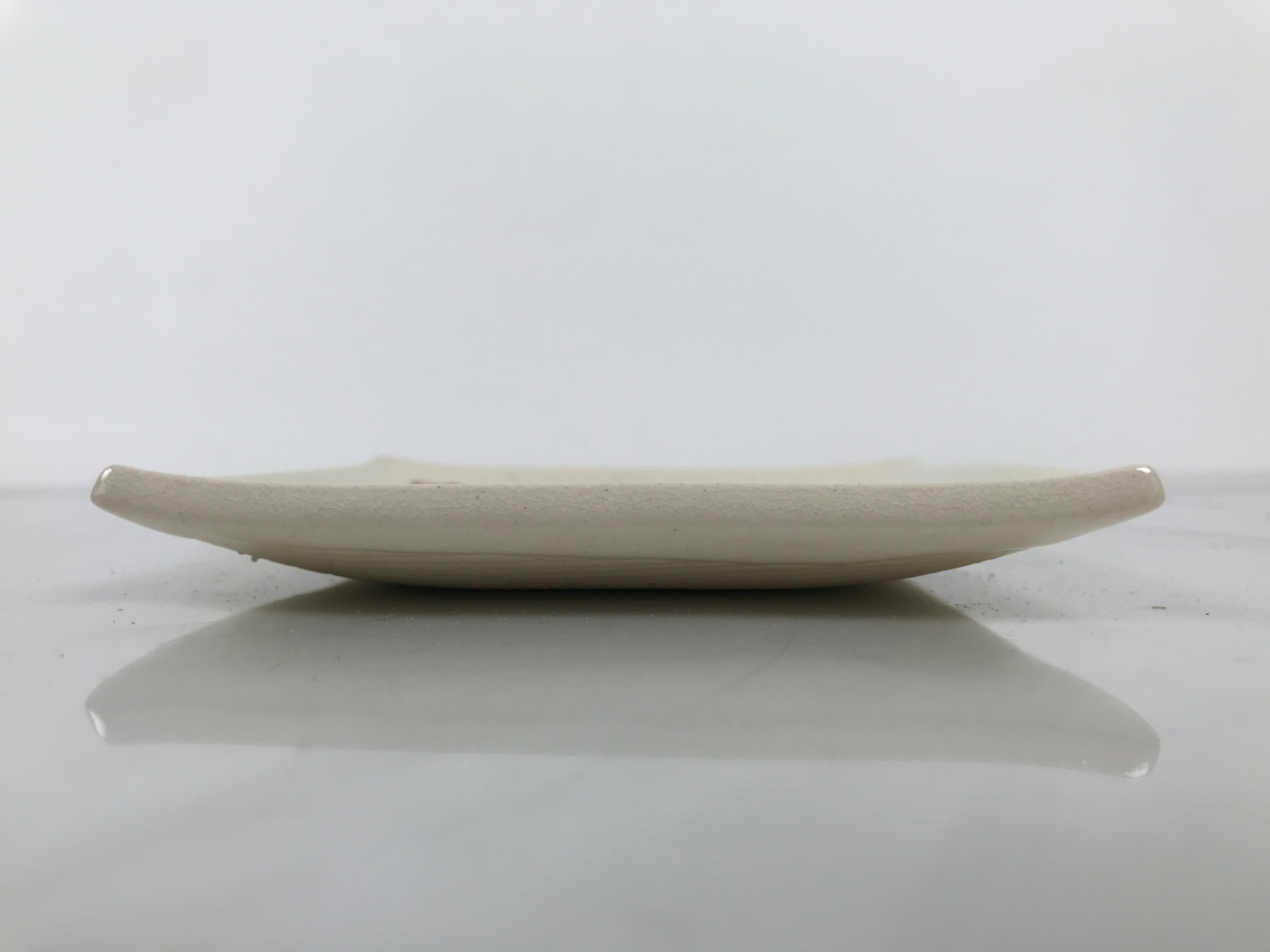 Japanese Ceramic Small Plate Kozara Vtg Square Pottery White Plum Blossom Y554