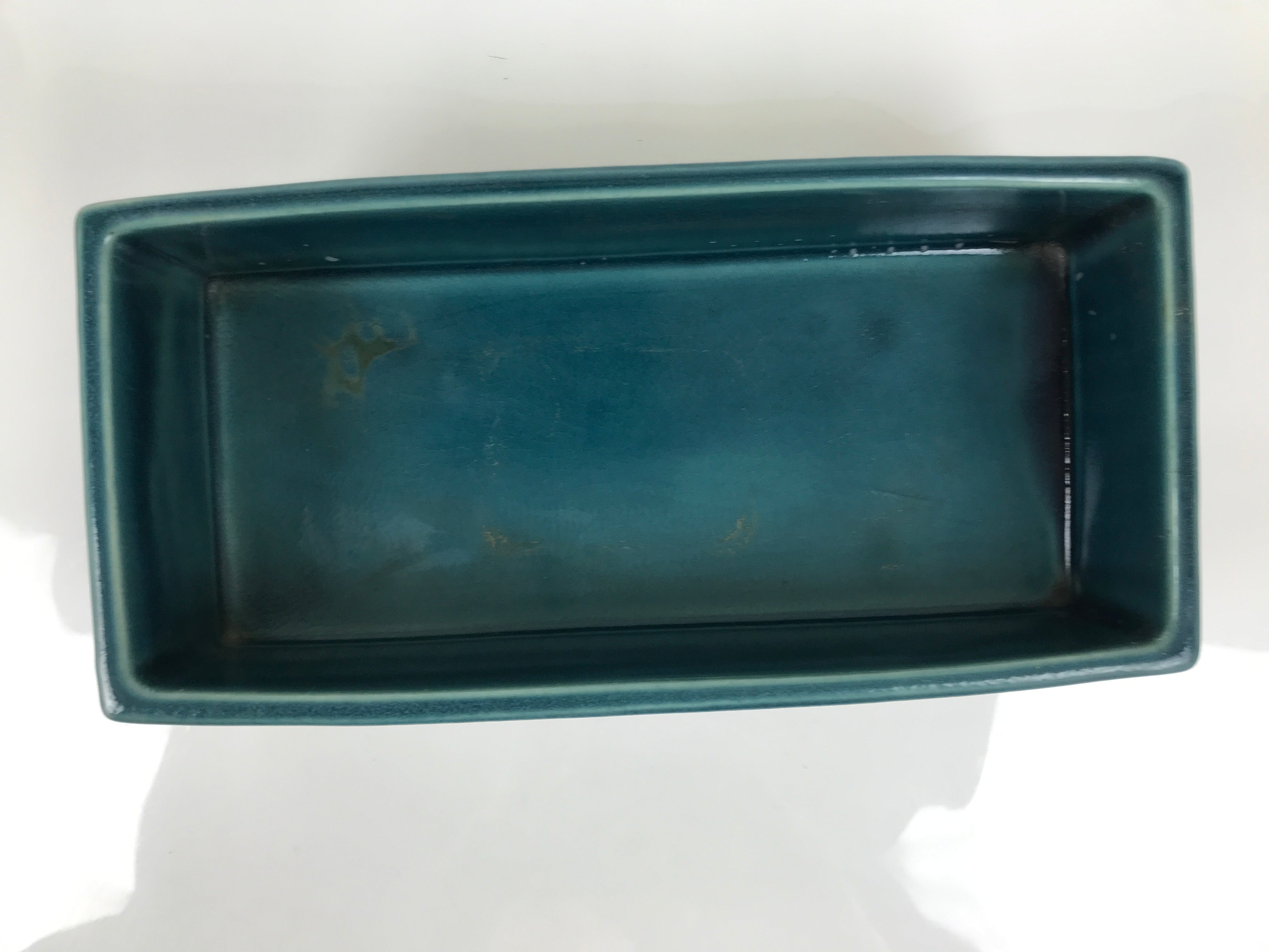 Japanese Ceramic Suiban Flower Vase Vtg Pottery Ikebana Accessory Blue Y559