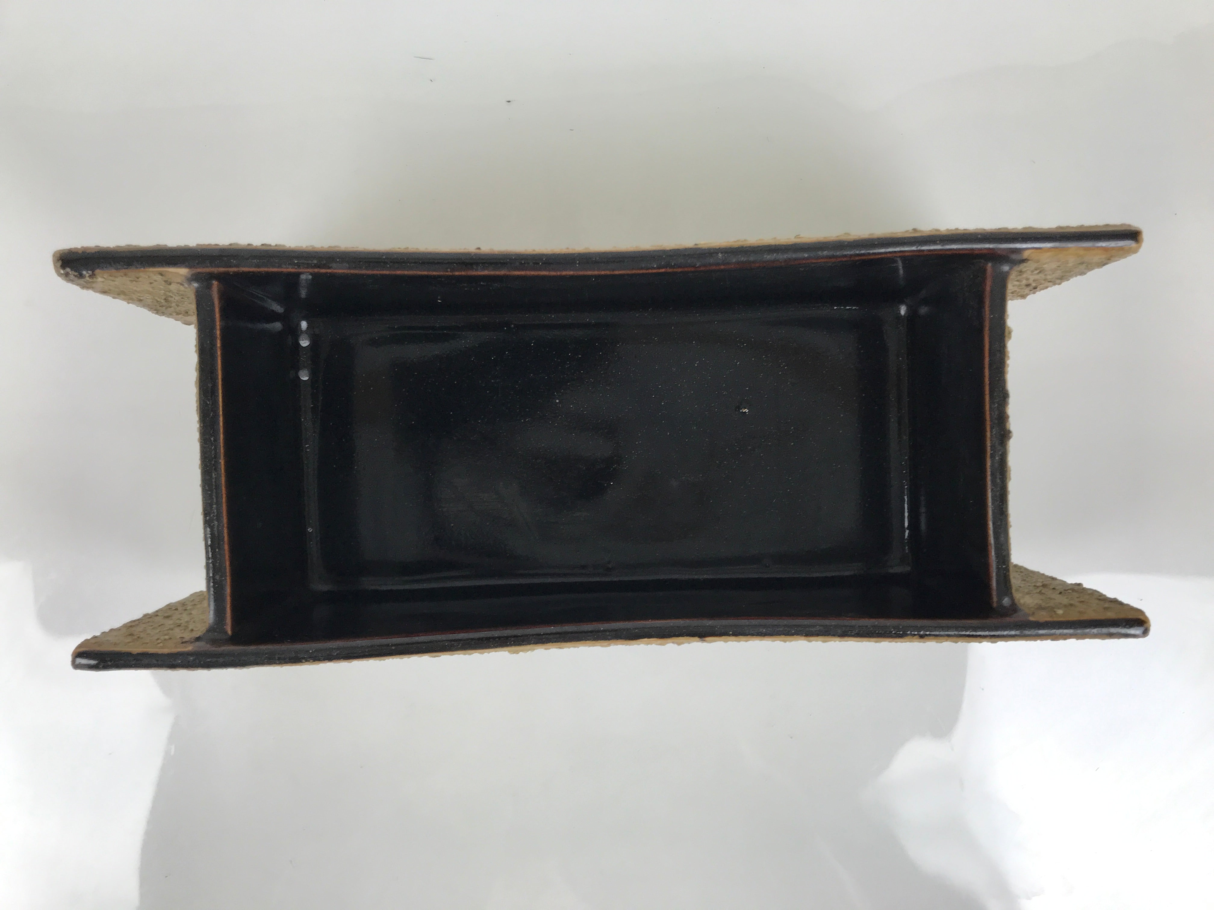 Japanese Ceramic Suiban Flower Vase Vtg Pottery Ikebana Accessory Brown Y558