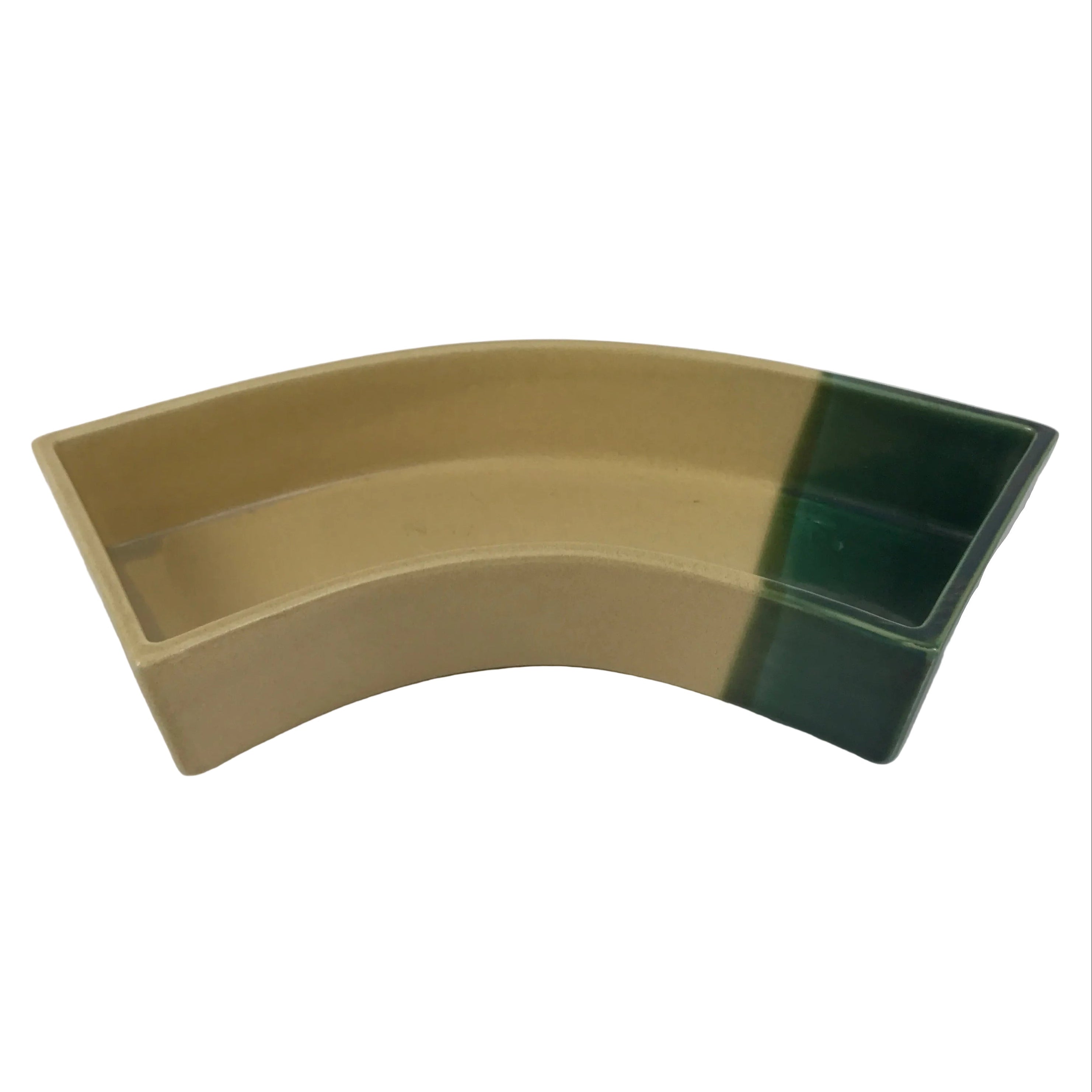 Japanese Ceramic Suiban Flower Vase Vtg Pottery Ishida Ikebana Fan Shape Y564