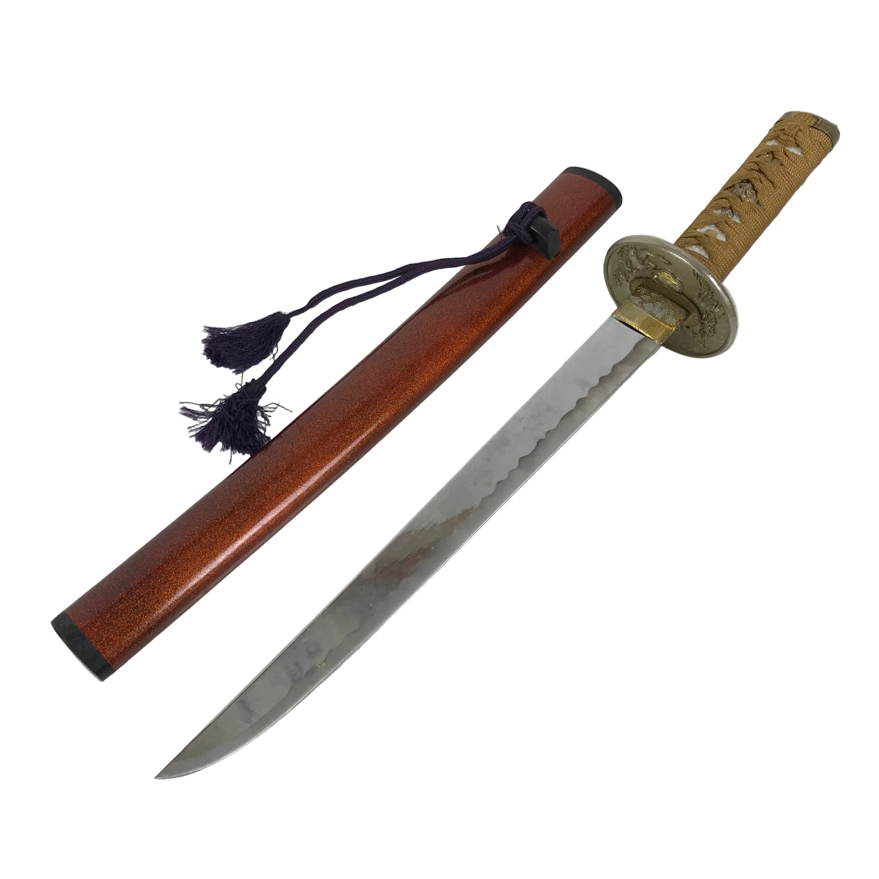 Japanese Imitation Metal Toy Sword Samurai Tanto Katana Nashiji Lacquer JK941