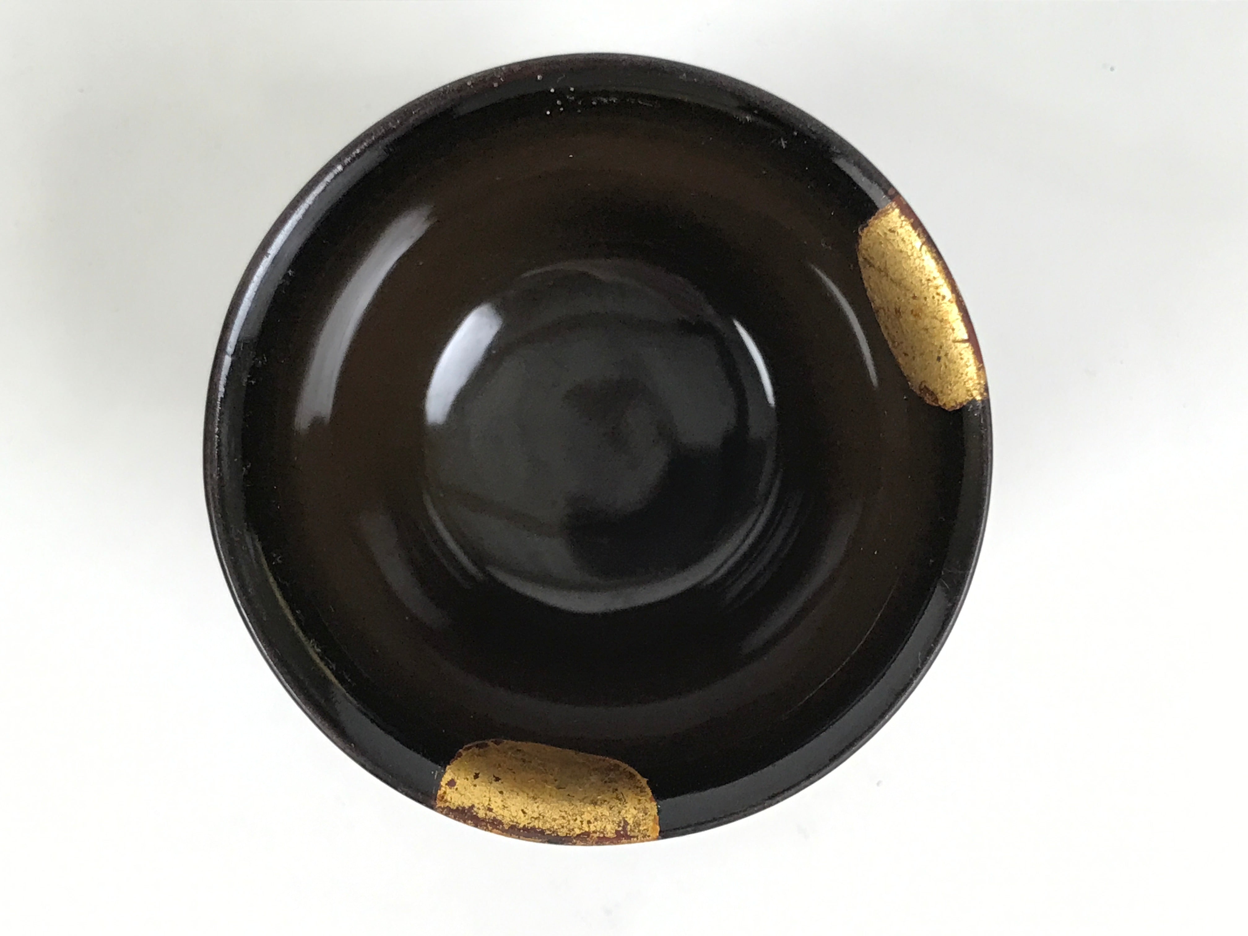Japanese Lacquer Wood Lidded Small Kaiseki Bowl Makie Gold Dots Black Red L603