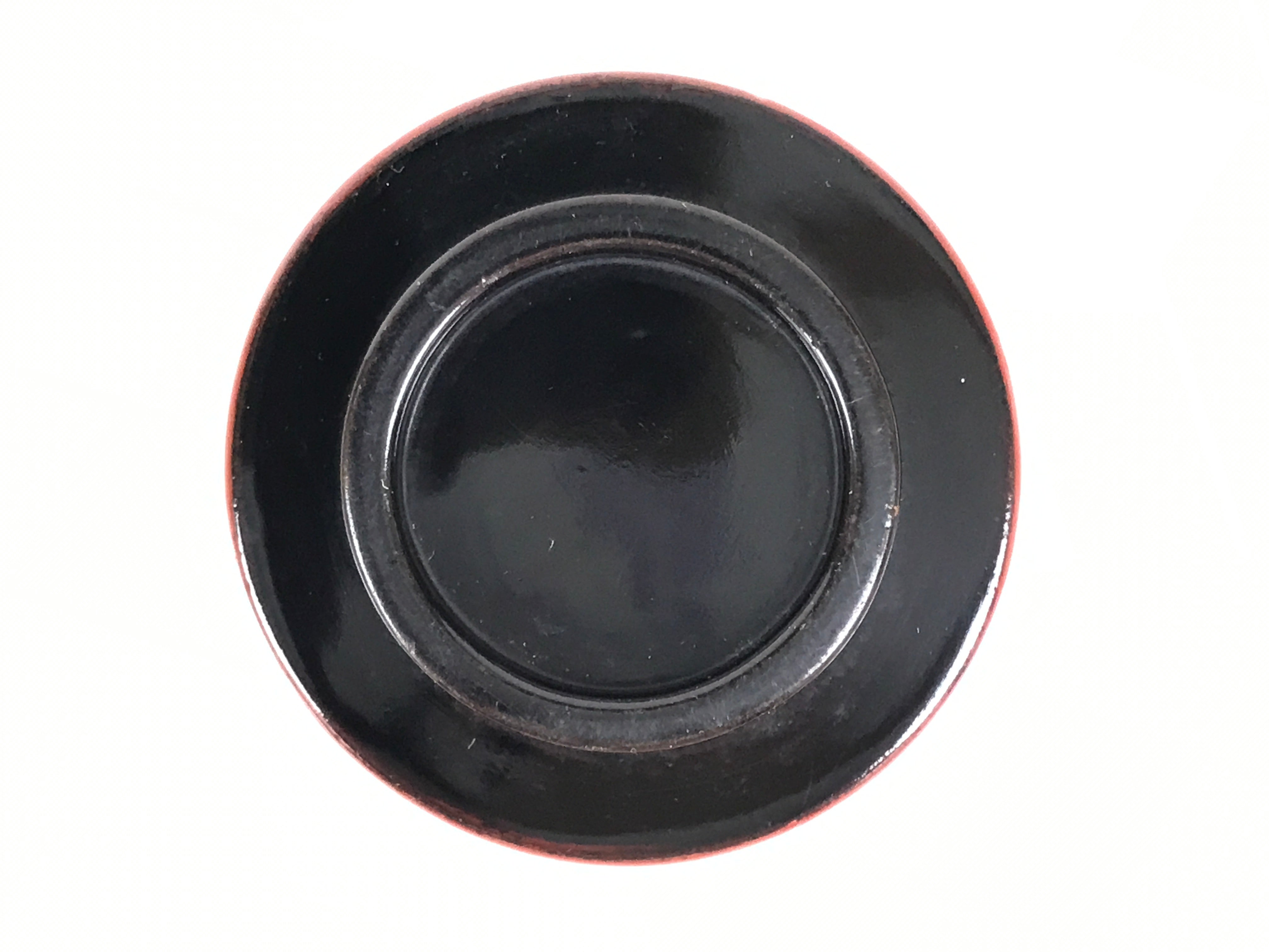 Japanese Lacquer Wood Lidded Small Kaiseki Bowl Makie Gold Dots Black Red L604