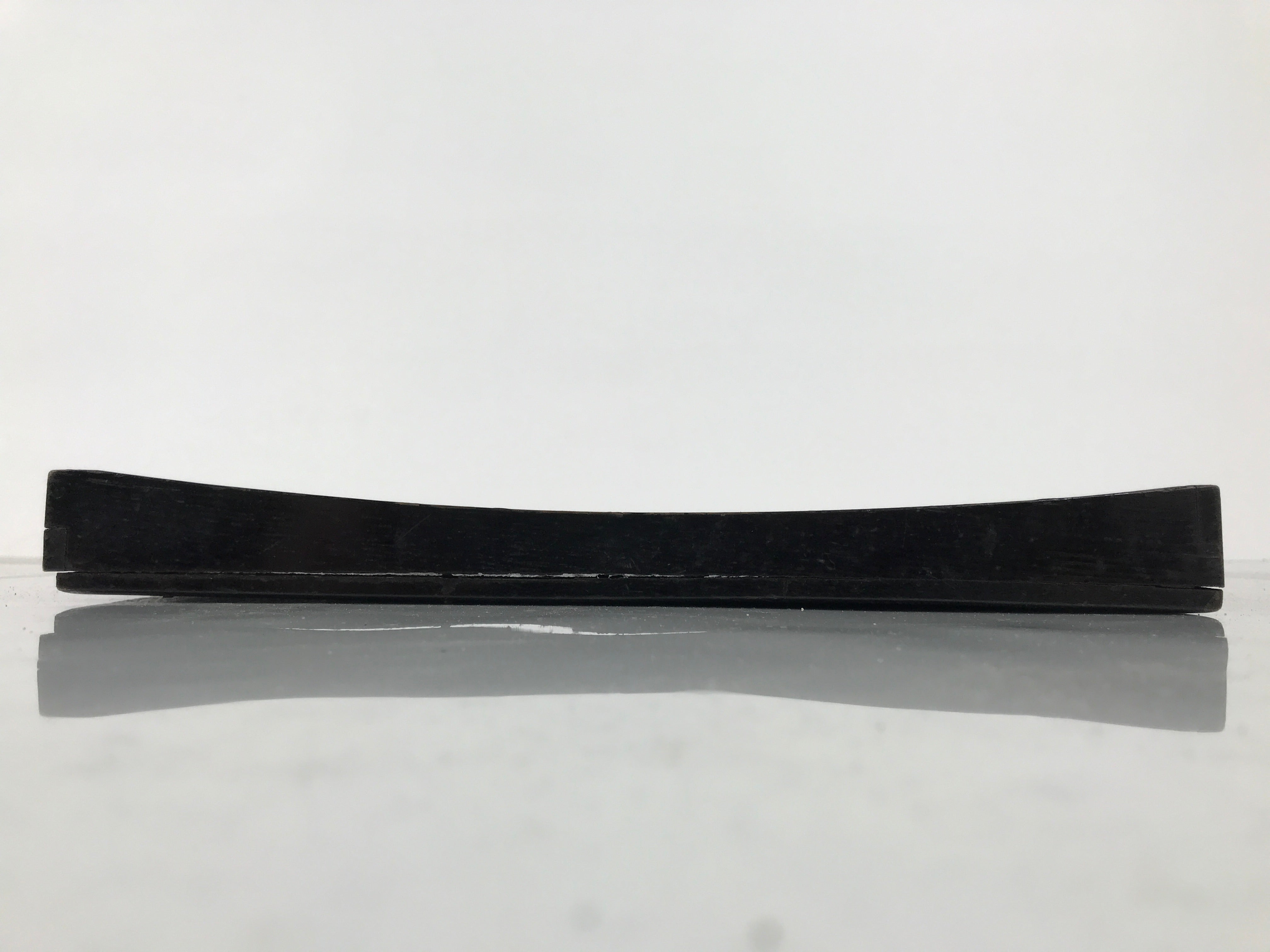 Japanese Lacquered Wood Serving Tray Obon Vtg Square Curved Red Edge Black L612