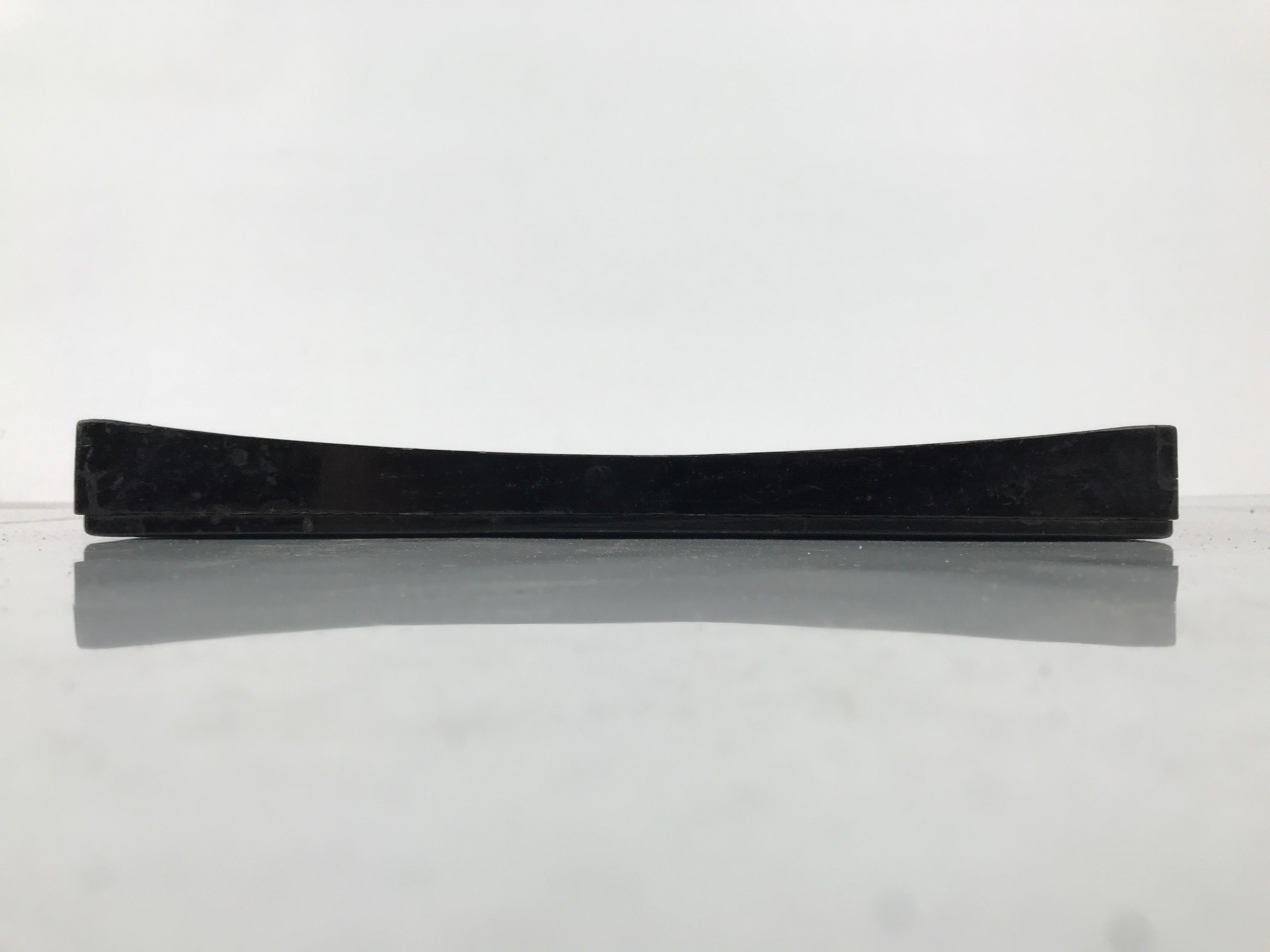 Japanese Lacquered Wood Serving Tray Obon Vtg Square Curved Red Edge Black L612