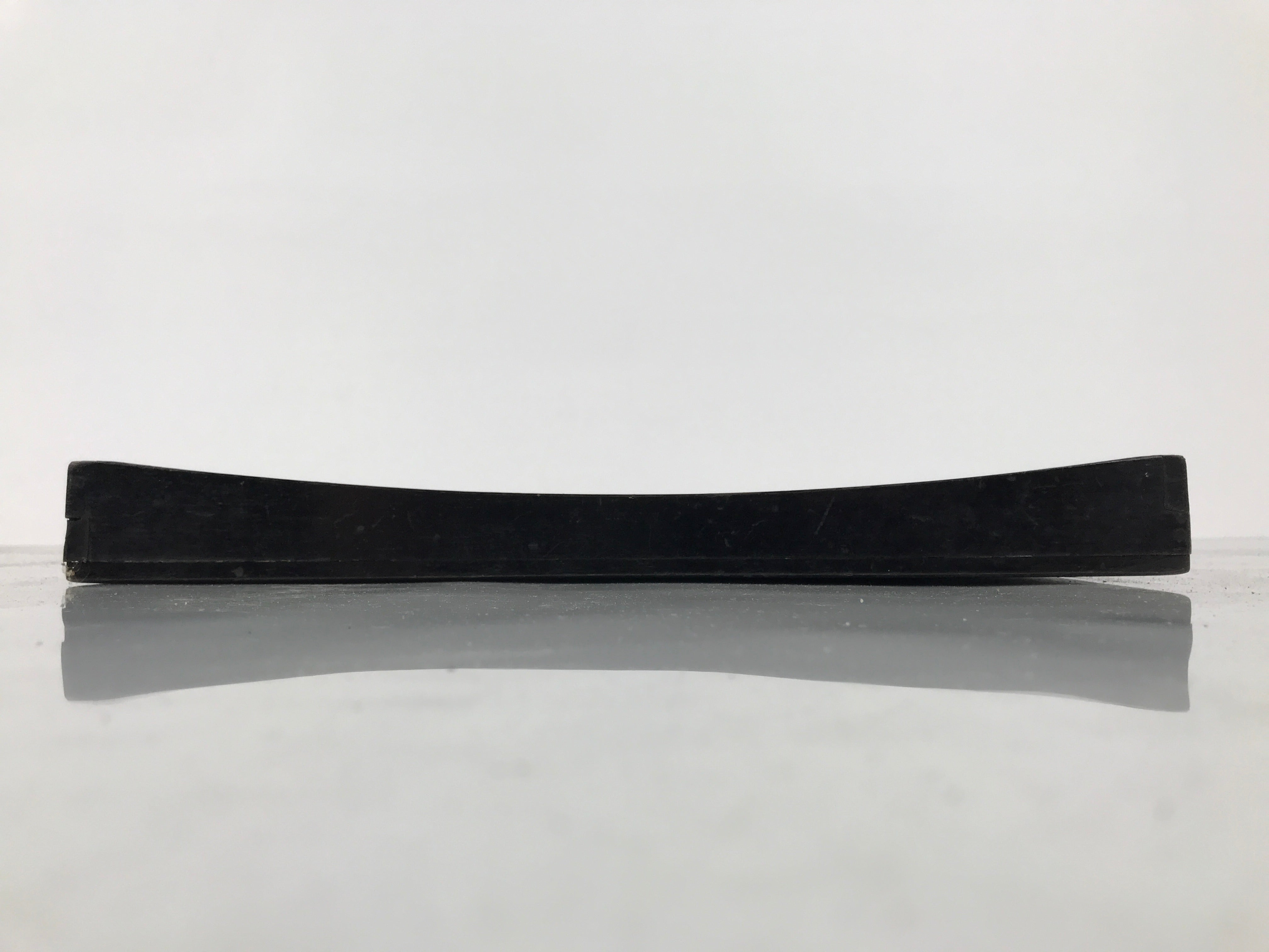 Japanese Lacquered Wood Serving Tray Obon Vtg Square Curved Red Edge Black L615