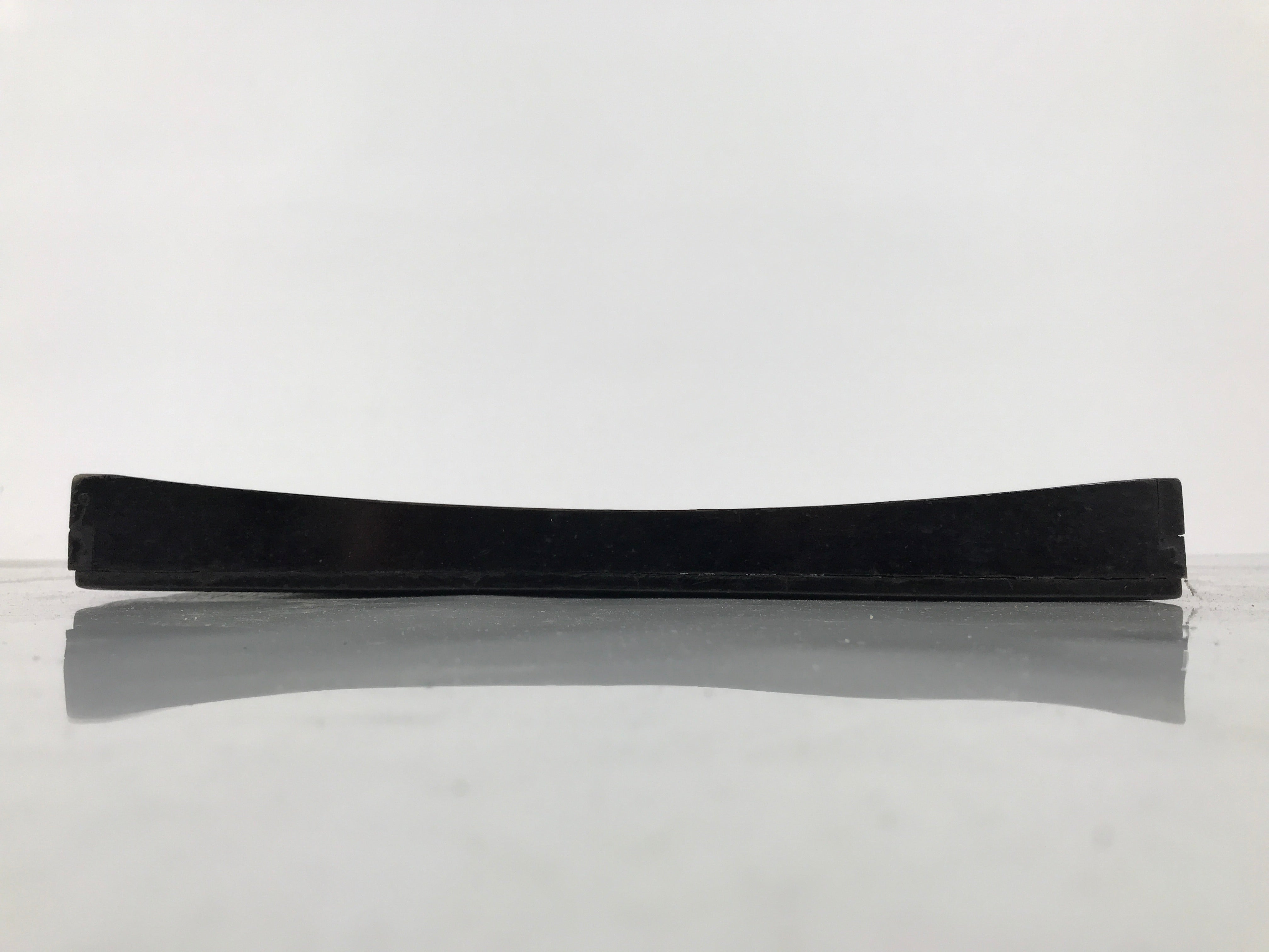 Japanese Lacquered Wood Serving Tray Obon Vtg Square Curved Red Edge Black L615