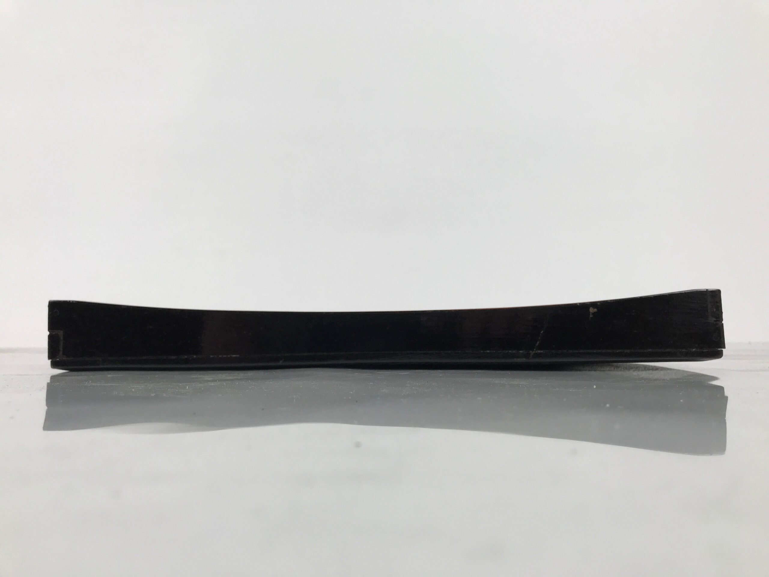 Japanese Lacquered Wood Serving Tray Obon Vtg Square Curved Red Edge Black L616