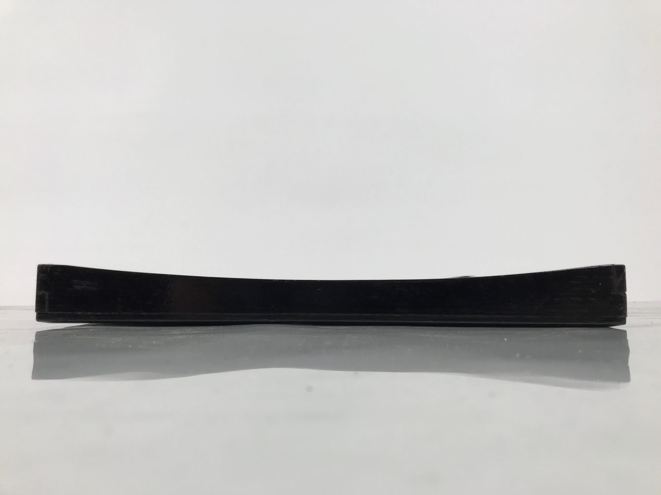 Japanese Lacquered Wood Serving Tray Obon Vtg Square Curved Red Edge Black L616