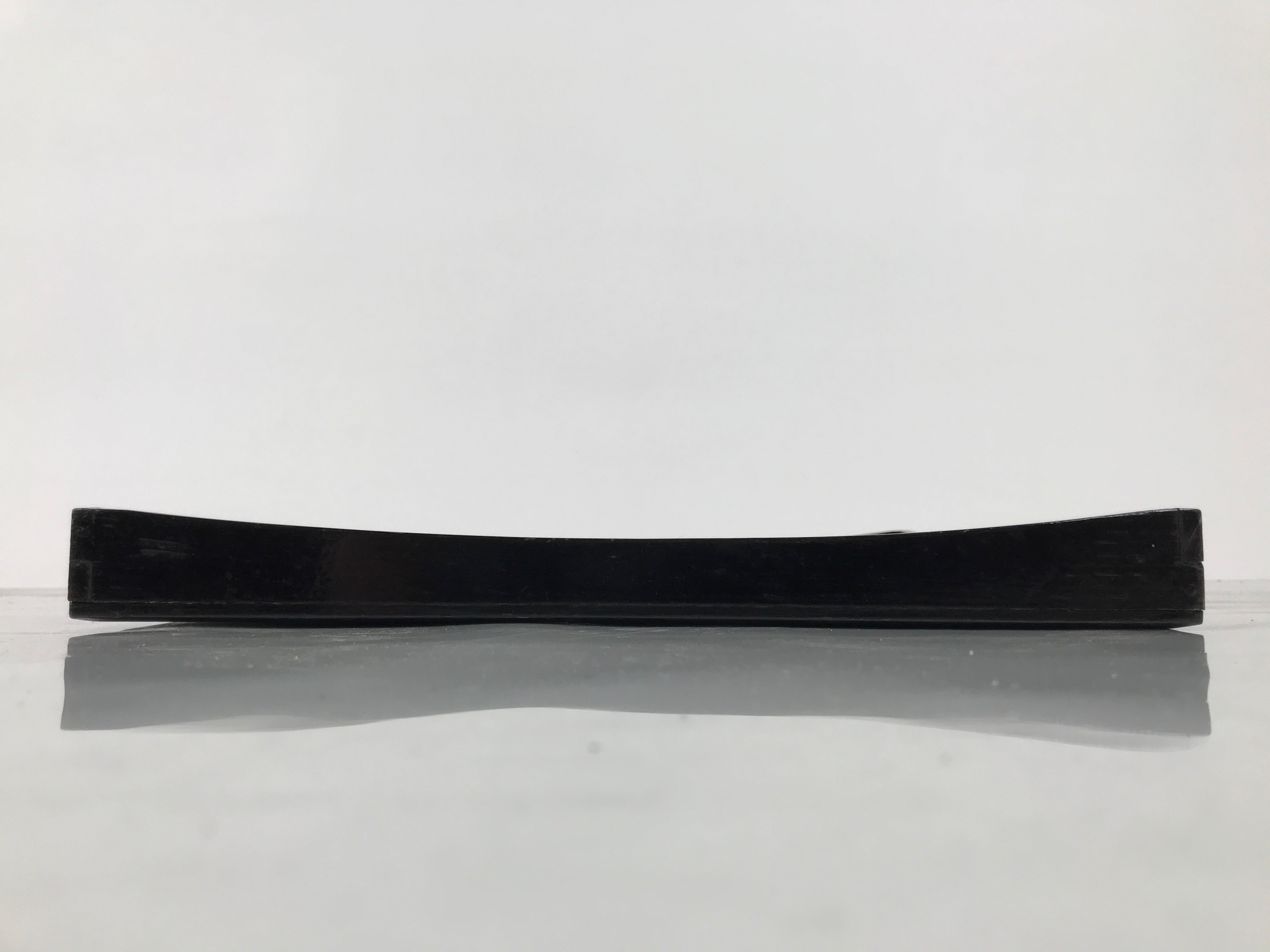 Japanese Lacquered Wood Serving Tray Obon Vtg Square Curved Red Edge Black L616