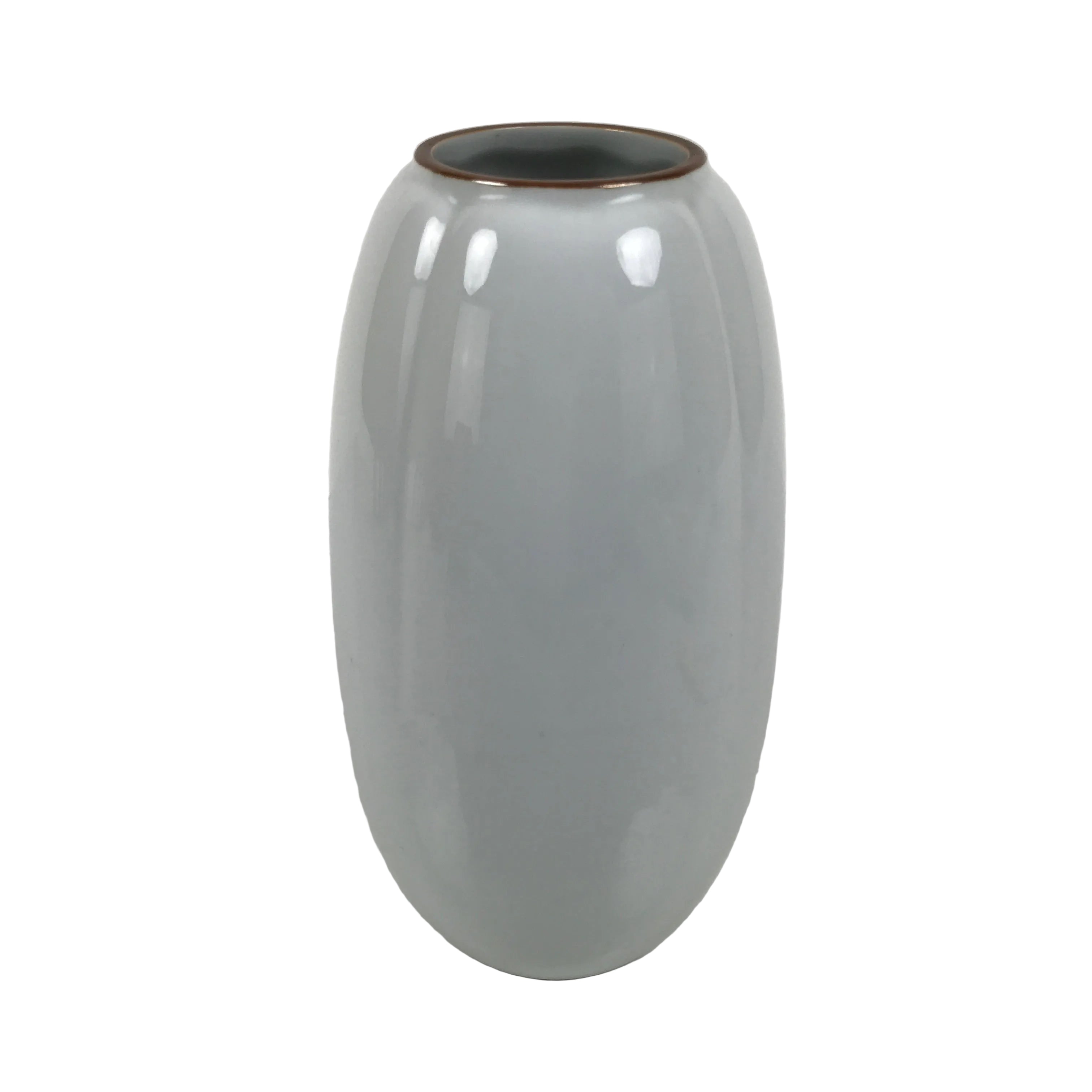 Japanese Porcelain Flower Vase Vtg Ikebana Arrangement Kabin Brown White FK226