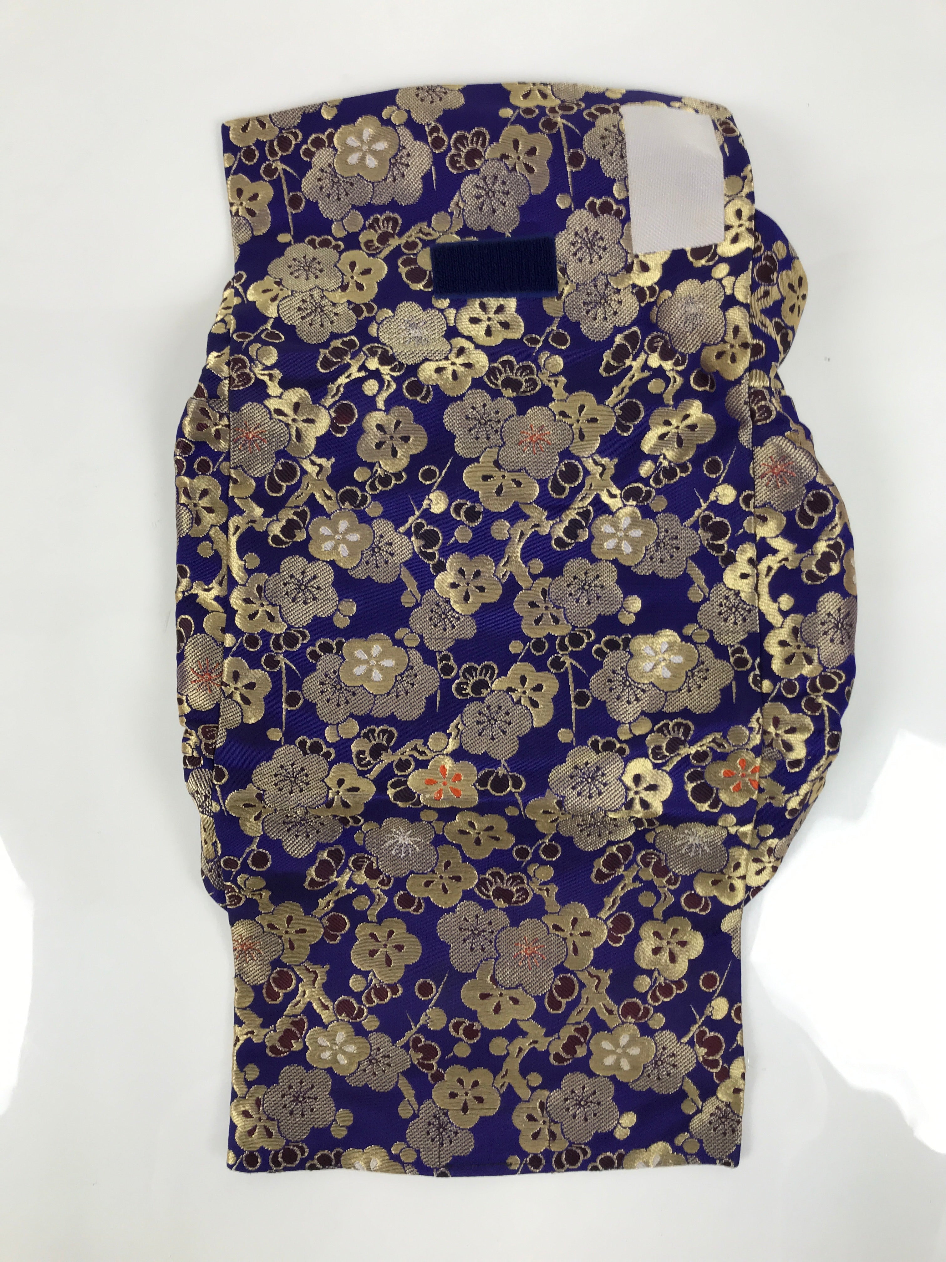 Japanese Soto Zen Baika-ryu Ritual Fabric Bag Vtg Plum Blossom Purple Gold BA885