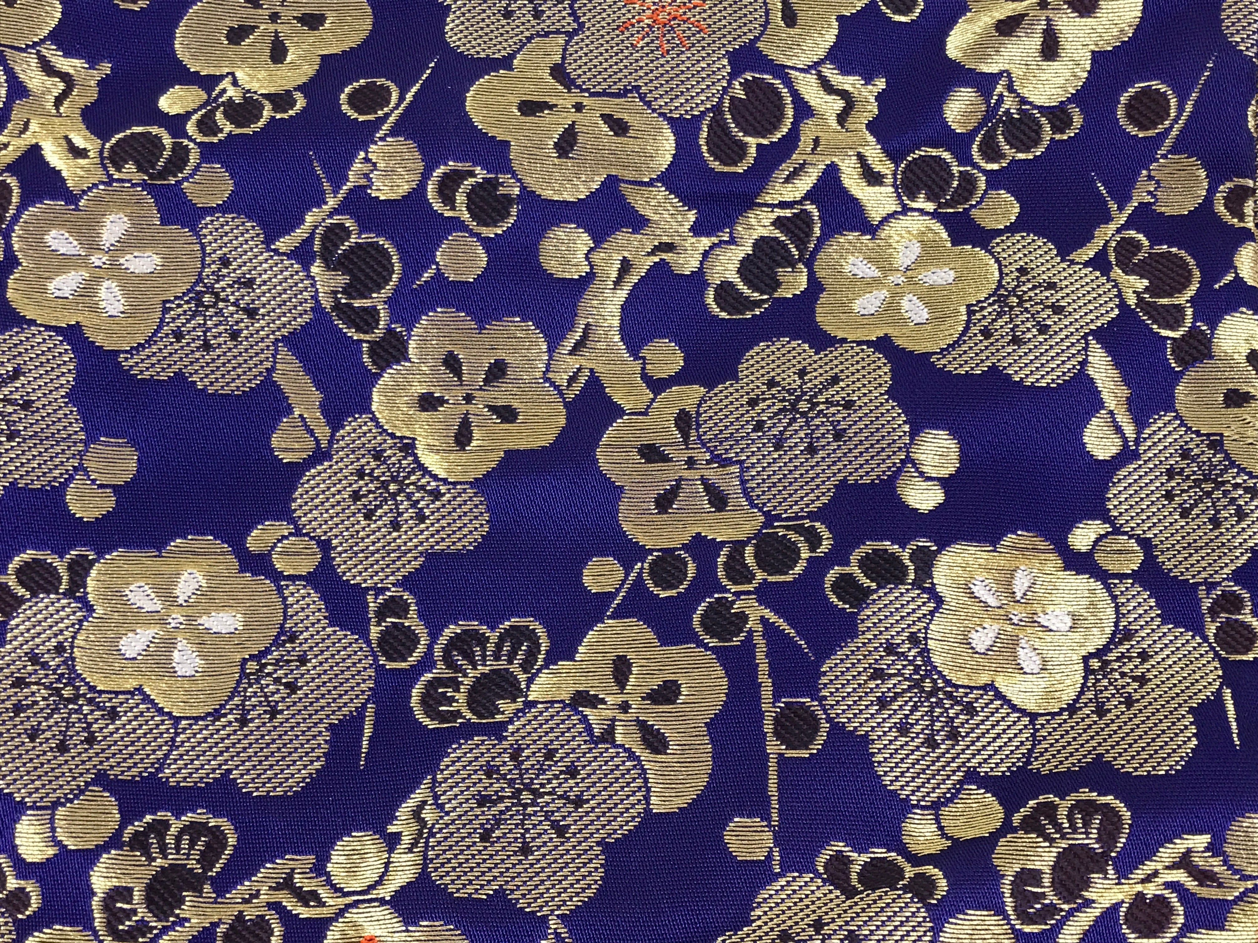 Japanese Soto Zen Baika-ryu Ritual Fabric Bag Vtg Plum Blossom Purple Gold BA885