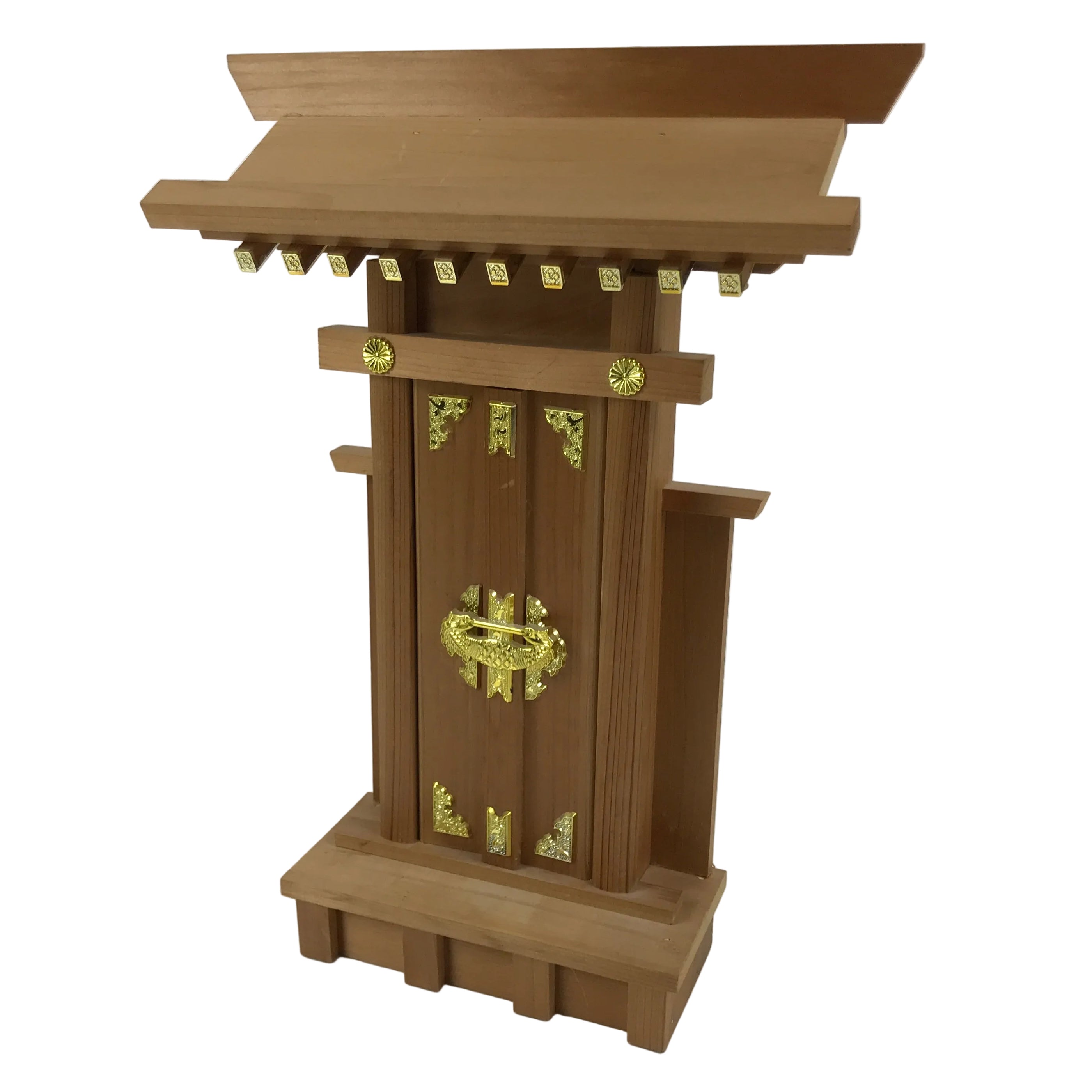 Japanese Wooden Kamidana Shinto Home Shrine Vtg God Prayer Shelf Brown BA883