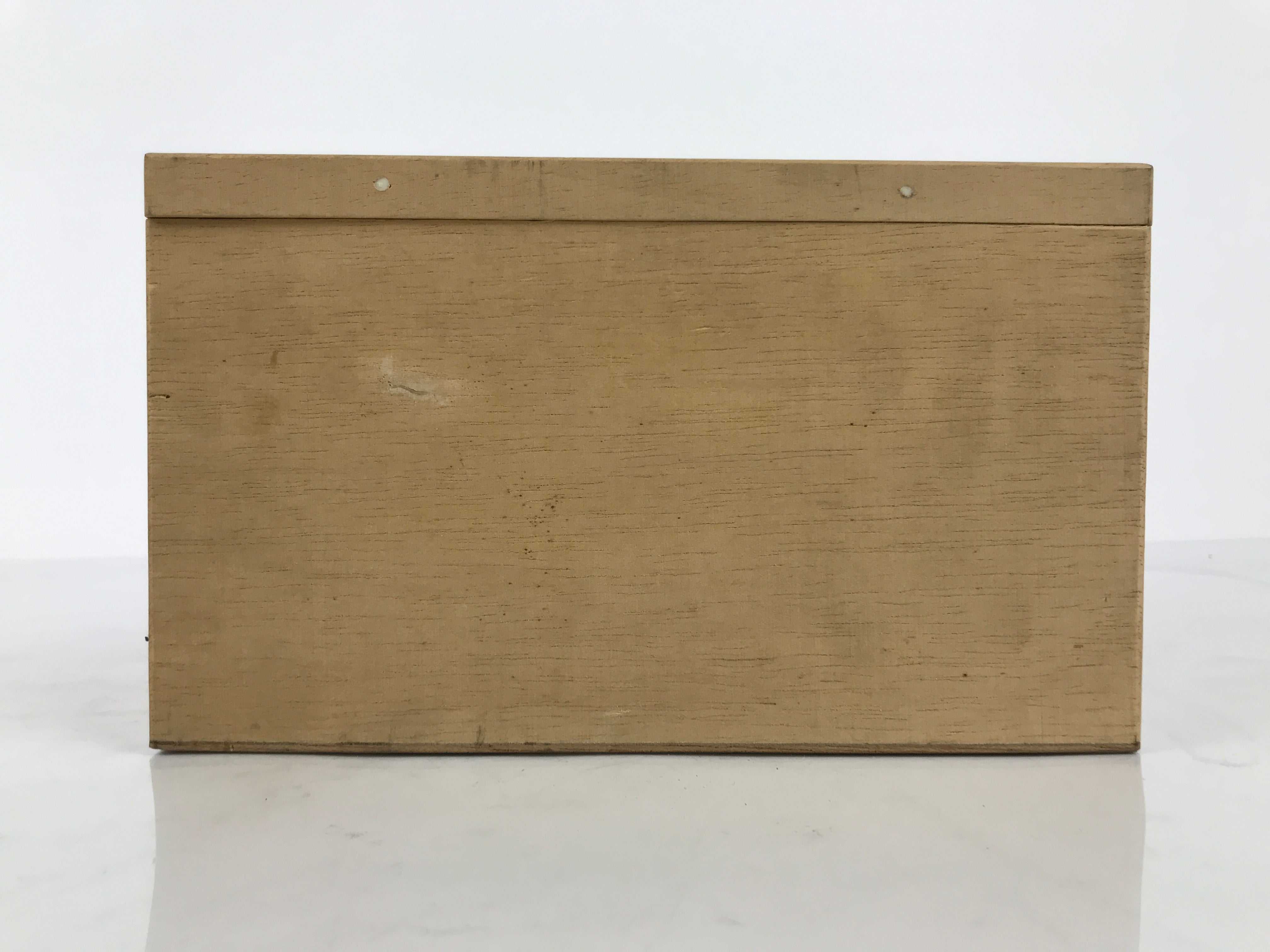 Vintage Japanese Wood Lidded Pottery Storage Box Inside 10.5x19x15cm Brown X225