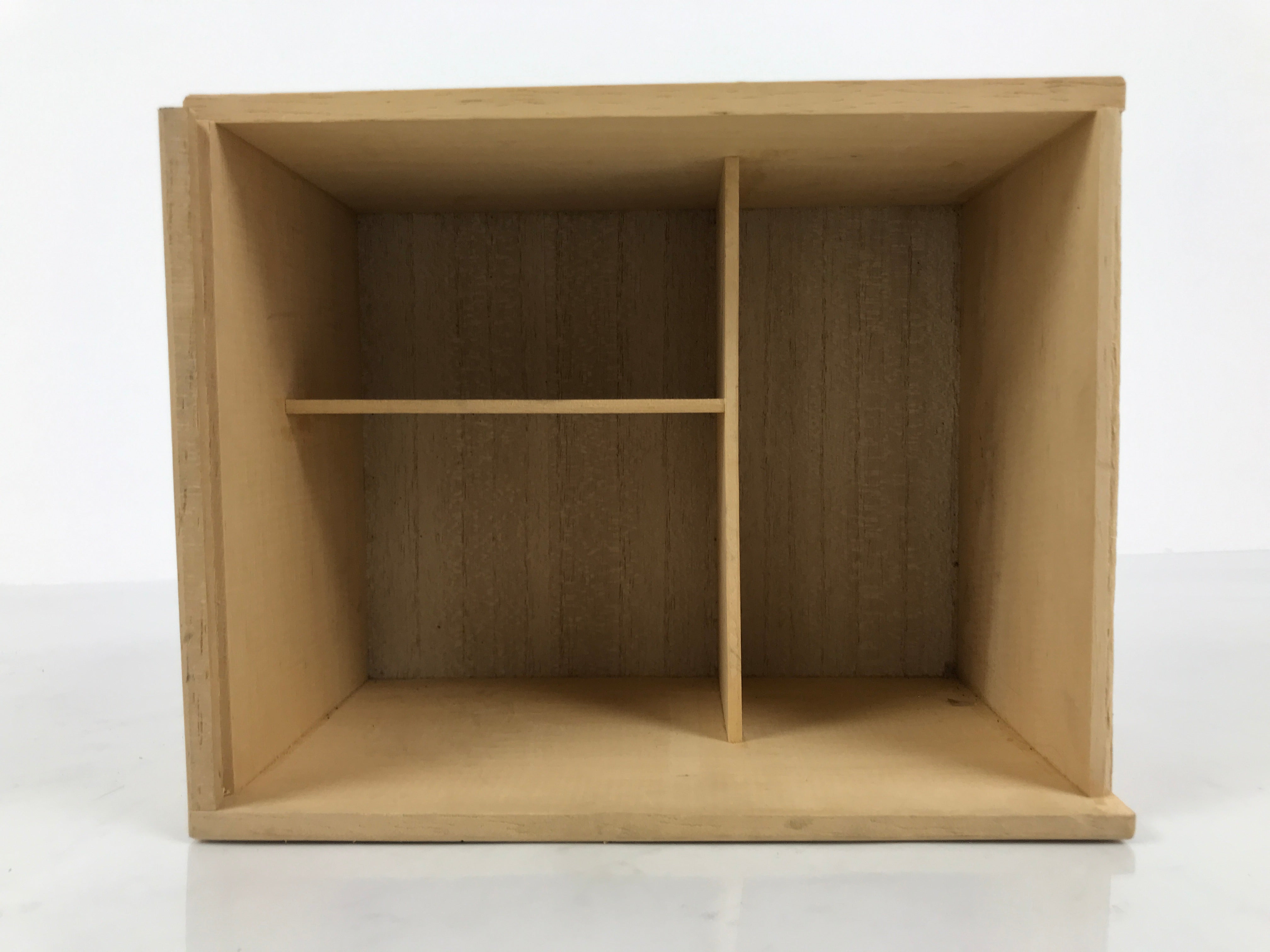 Vintage Japanese Wood Lidded Pottery Storage Box Inside 10.5x19x15cm Brown X225